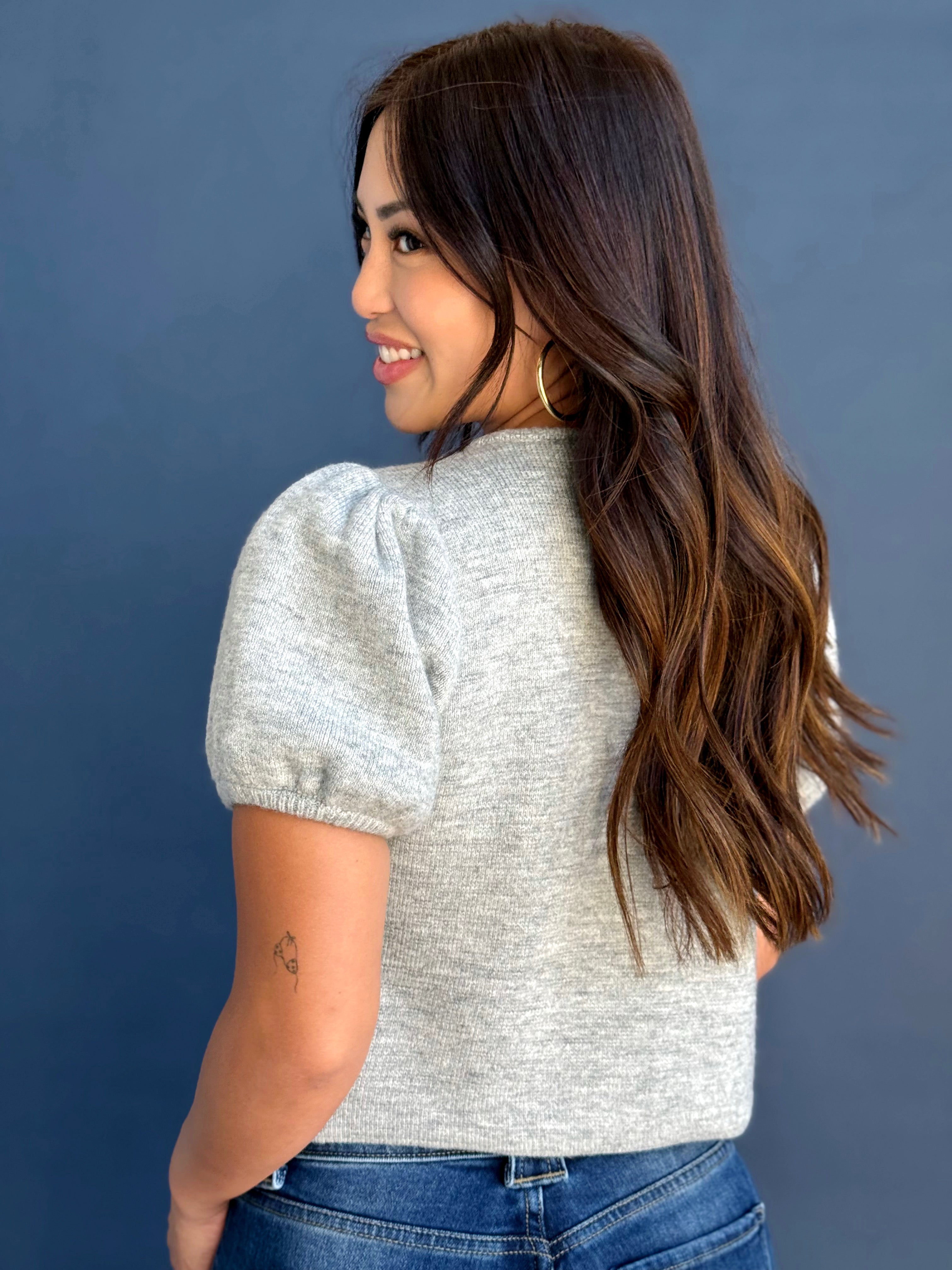 Frenchie Cardigan - HEATHER GREY - willows clothing Cardigan