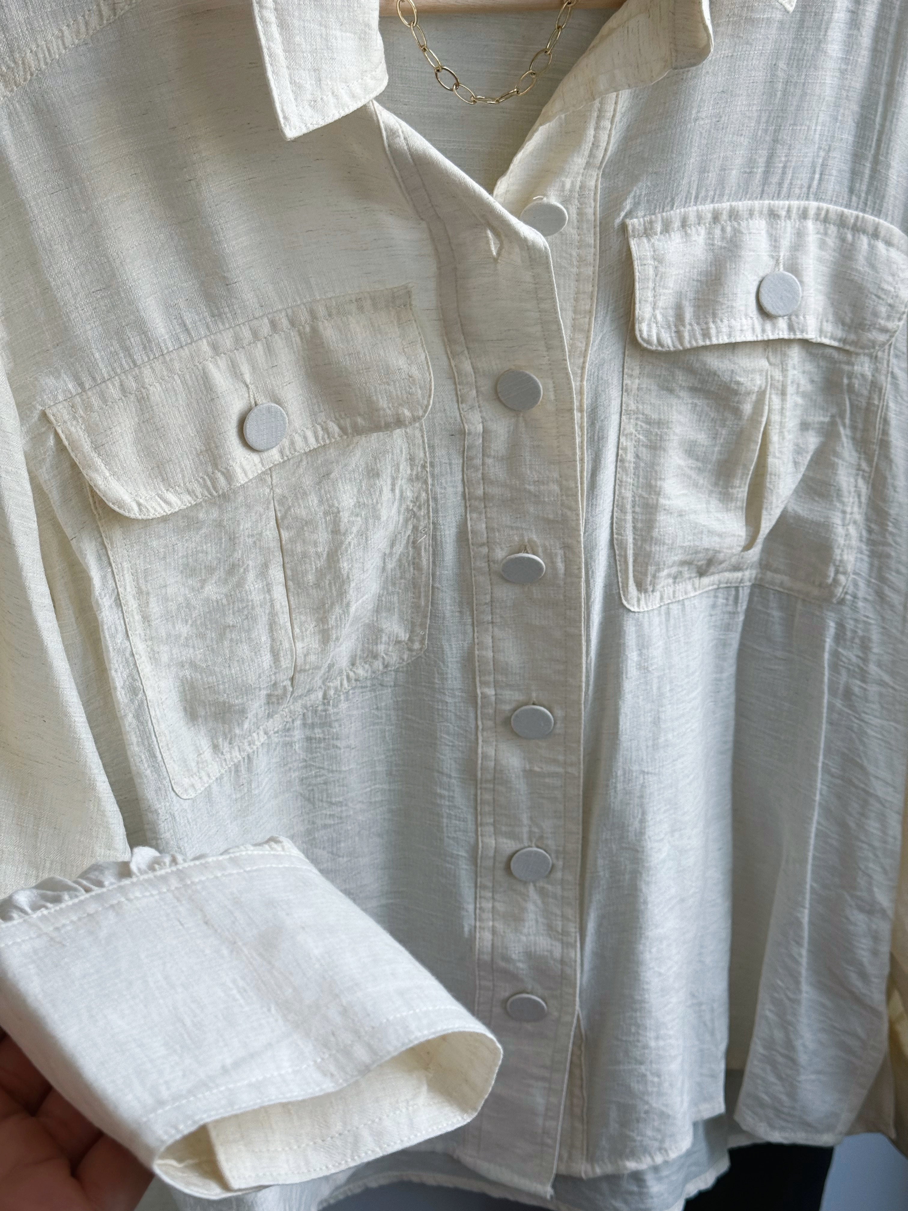 Gail Top - NATURAL - willows clothing L/S SHIRT