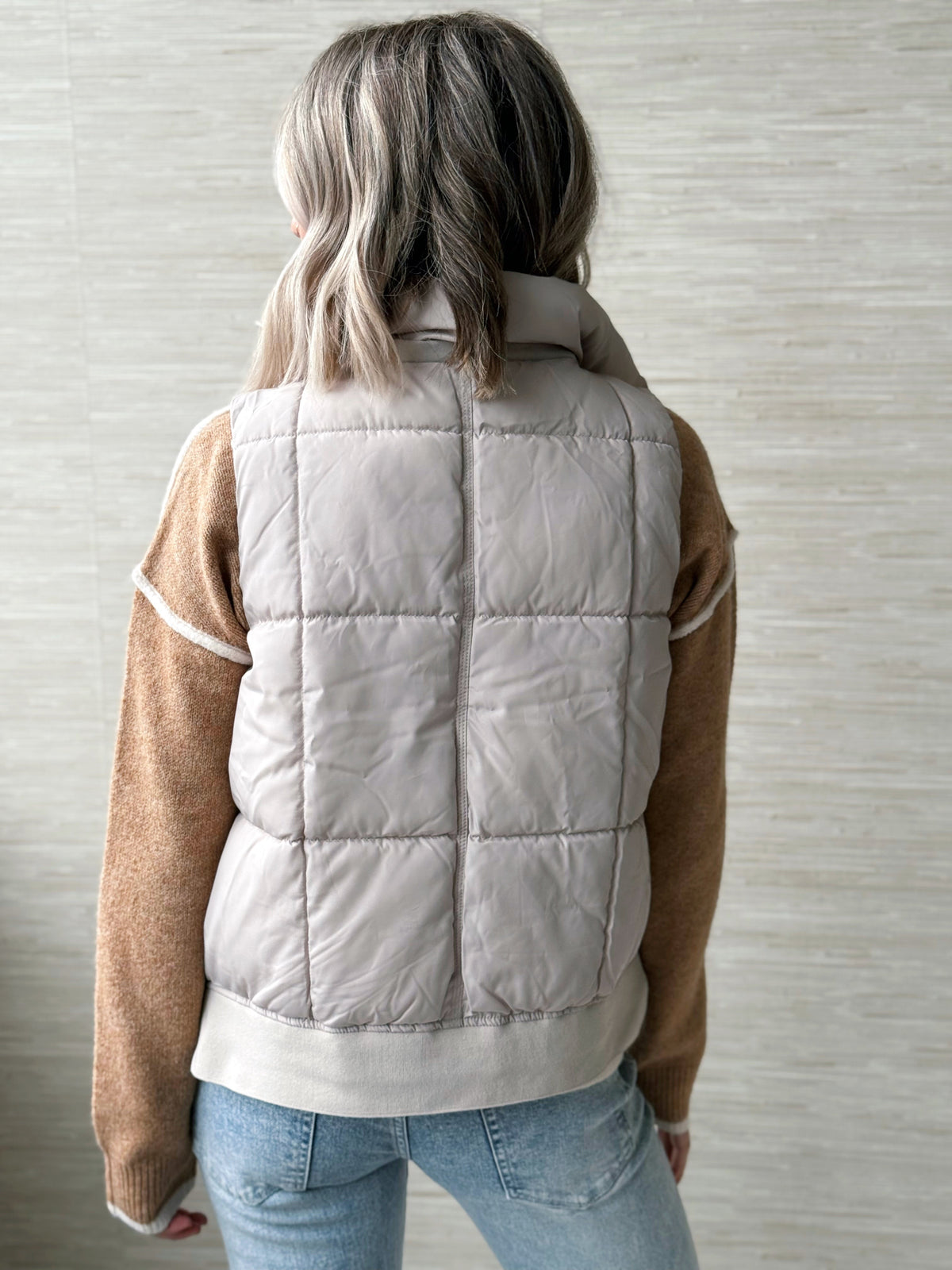 Genevieve Puffer Vest - SAND DUNE - willows clothing VEST