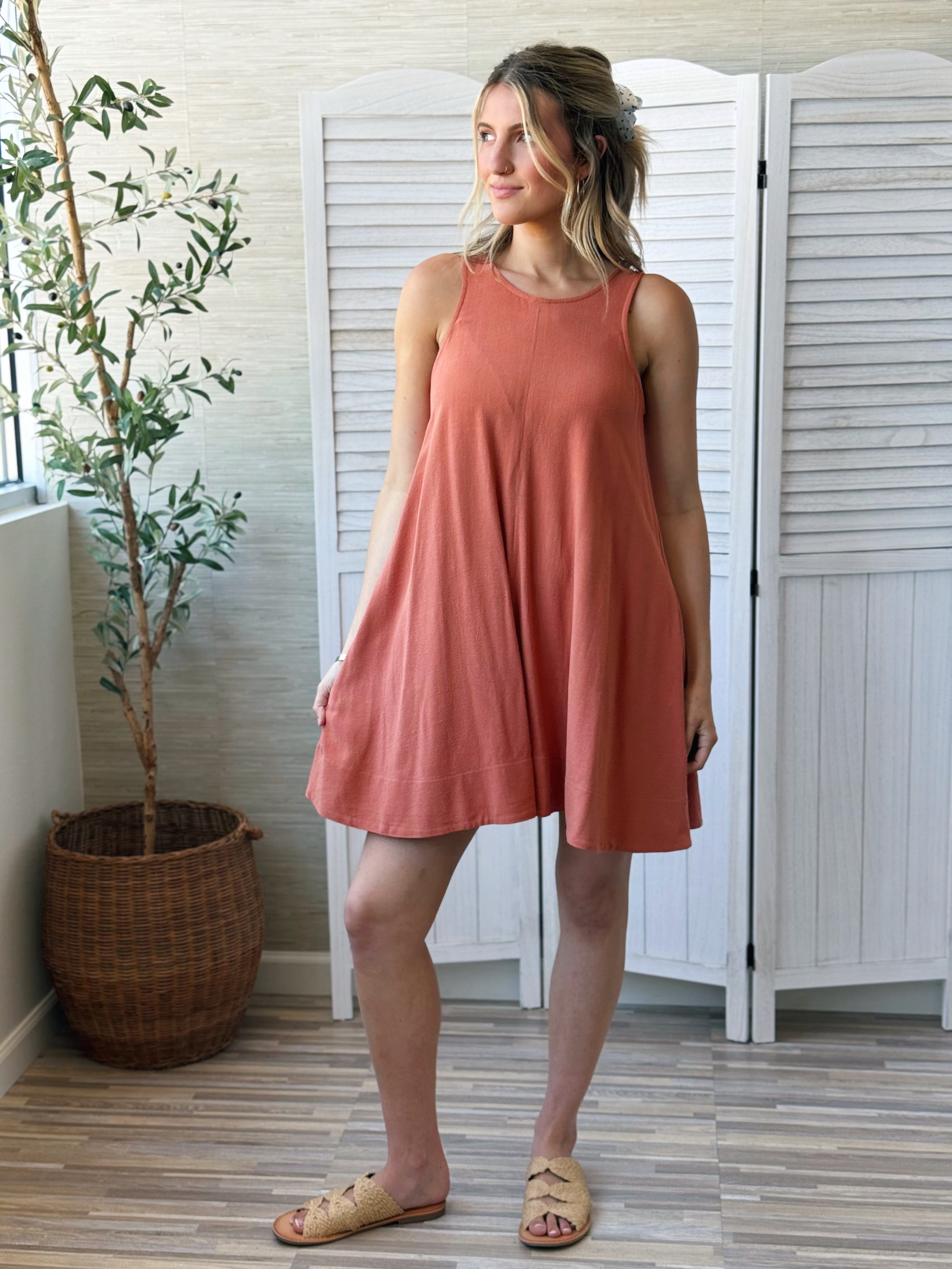 Georgia Dress - TERRACOTTA - willows clothing SHORT DRESS