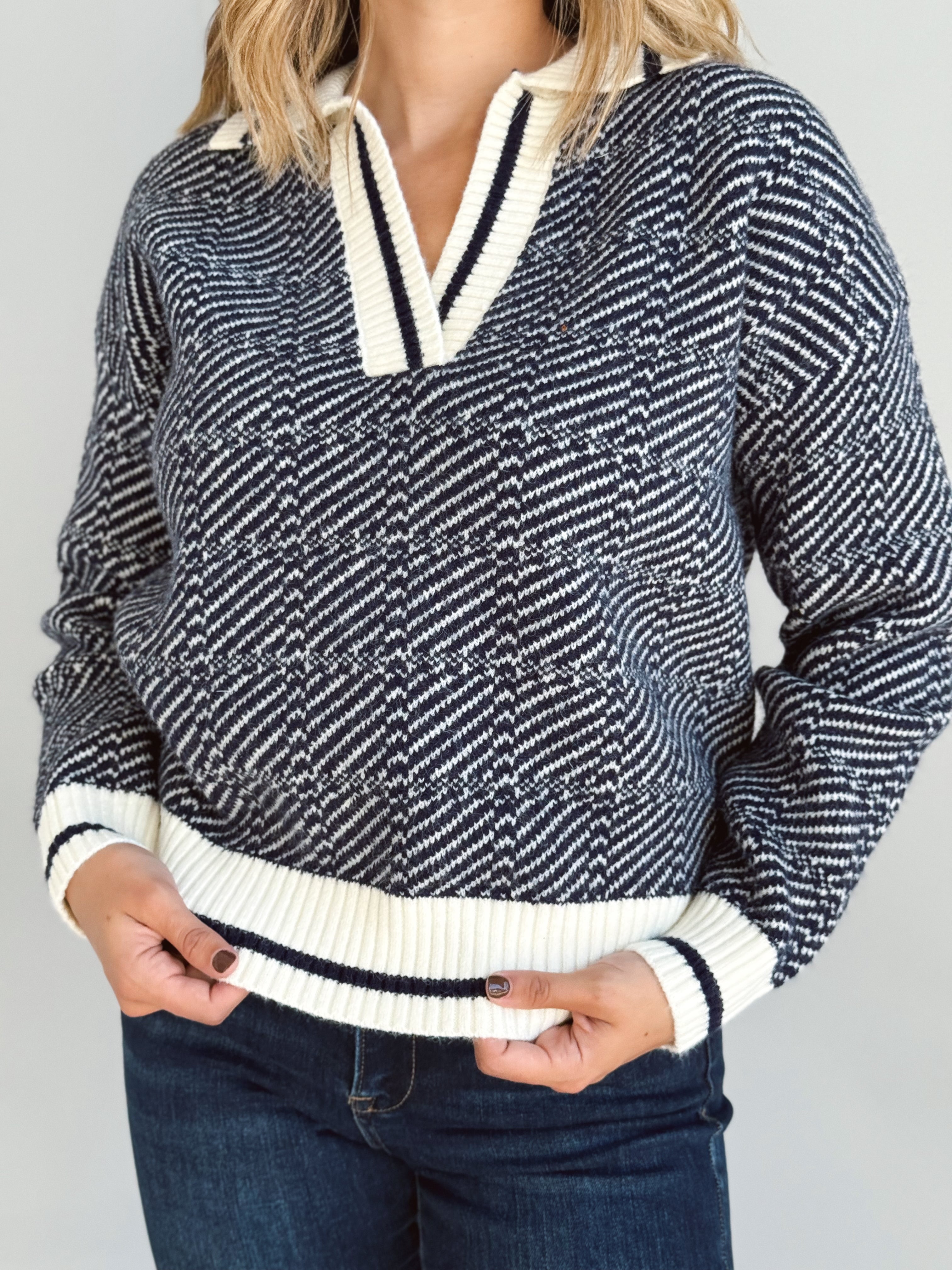 Gilbert Sweater - NAVY - willows clothing SWEATER