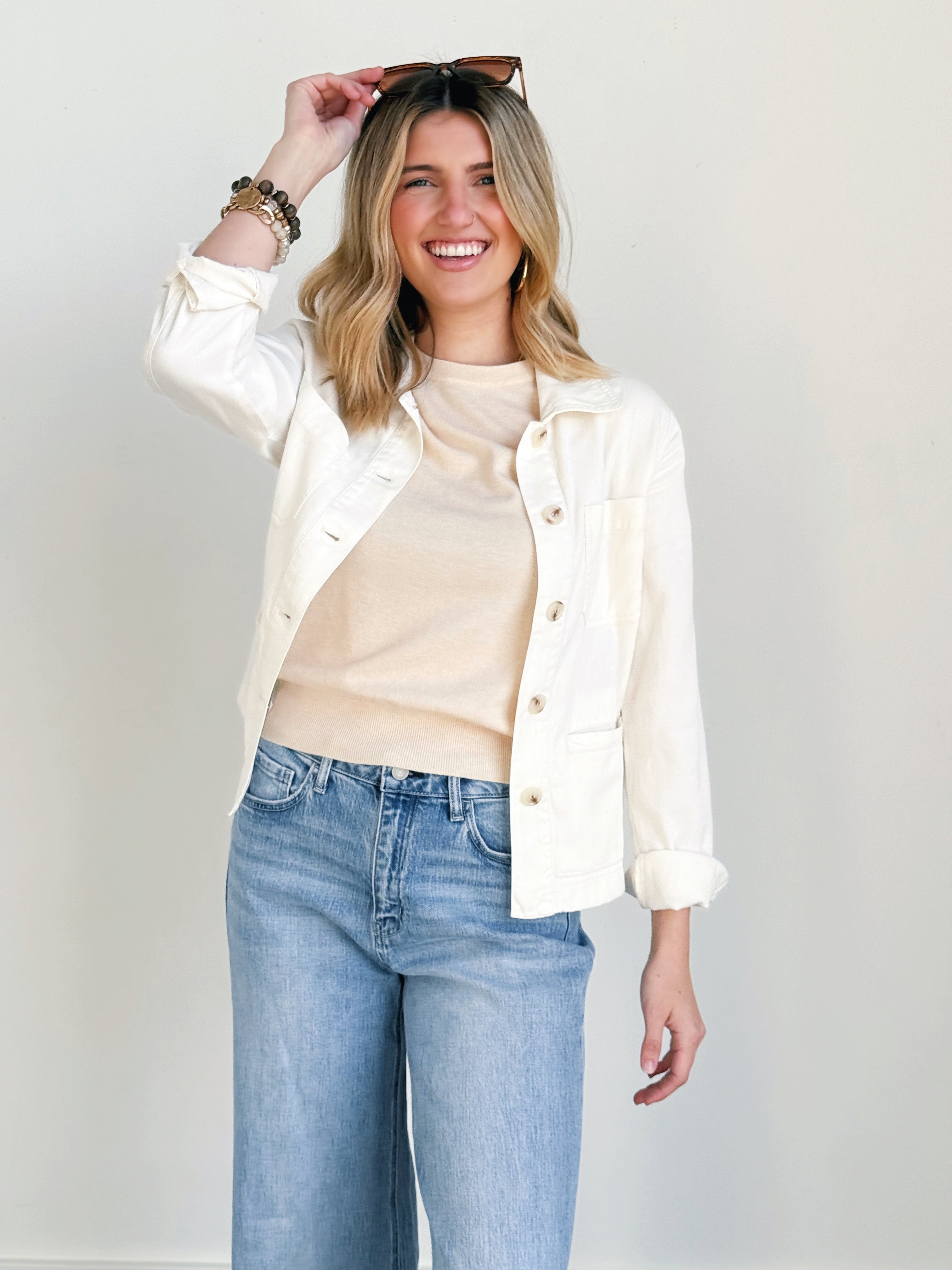Gina Jacket - IVORY - willows clothing JACKET