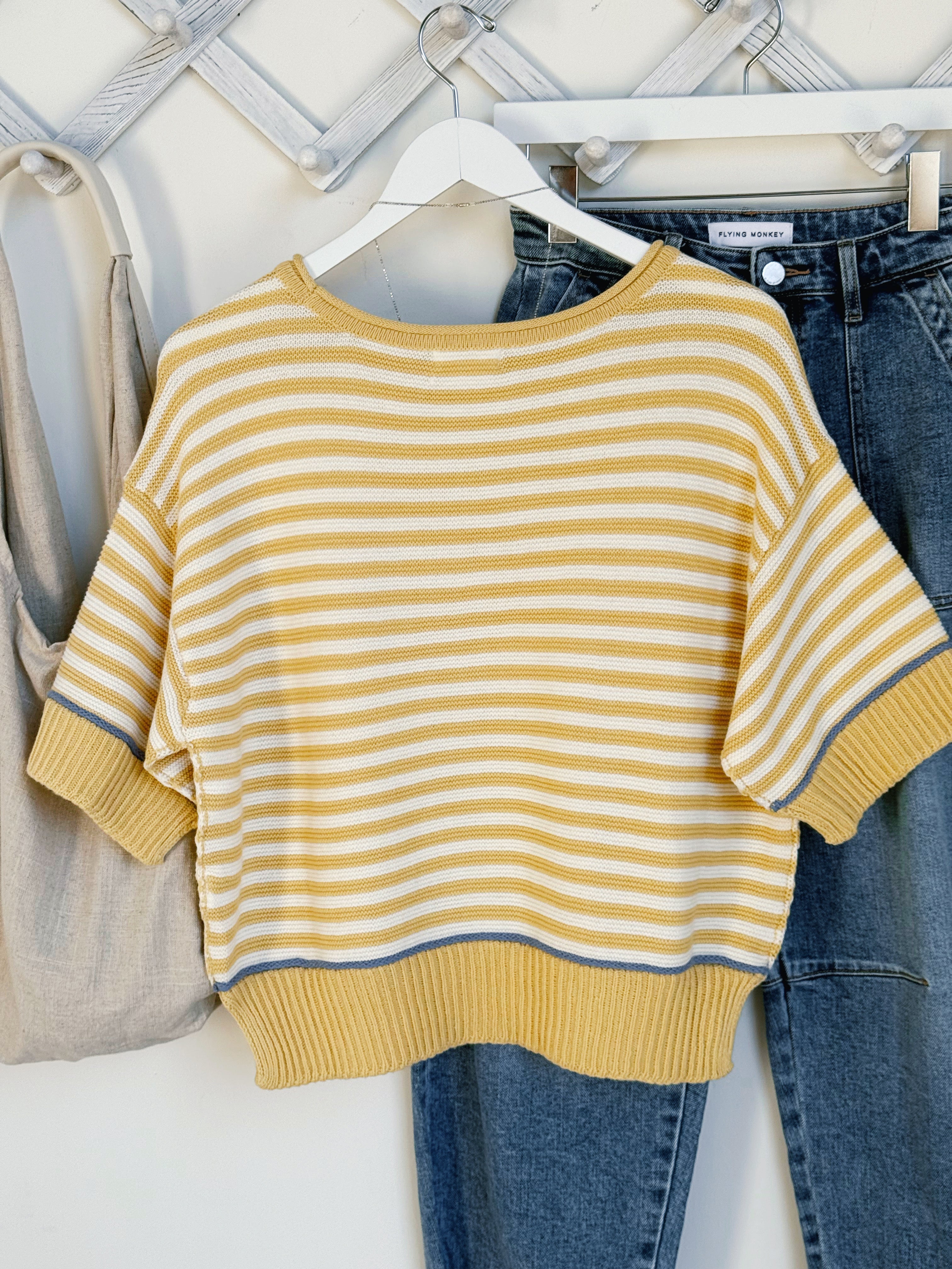 Golden Coast Sweater - BUTTER YELLOW - willows clothing SWEATER