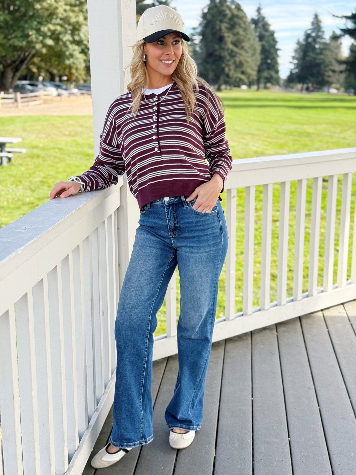 Grand Central Sweater - PINK/MAROON - willows clothing SWEATER