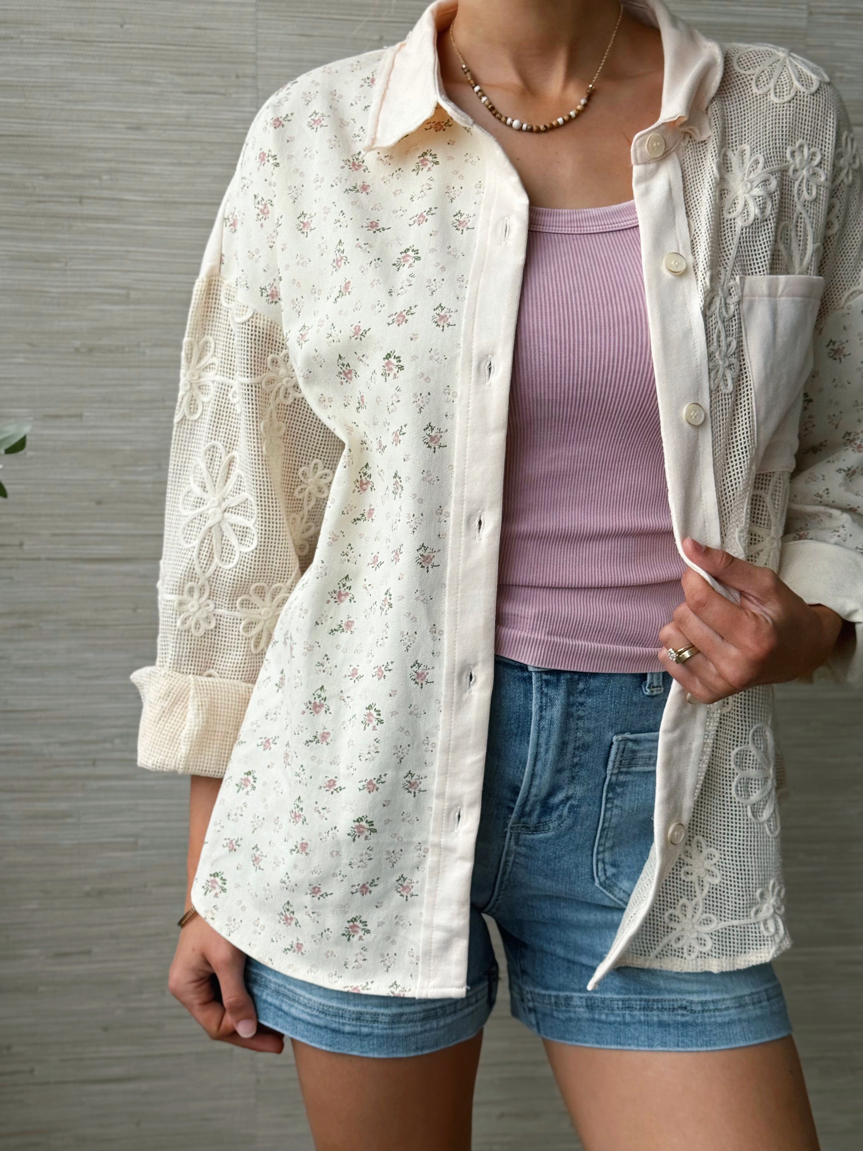 Hailey Top - BLUSH MIX - willows clothing BLOUSE
