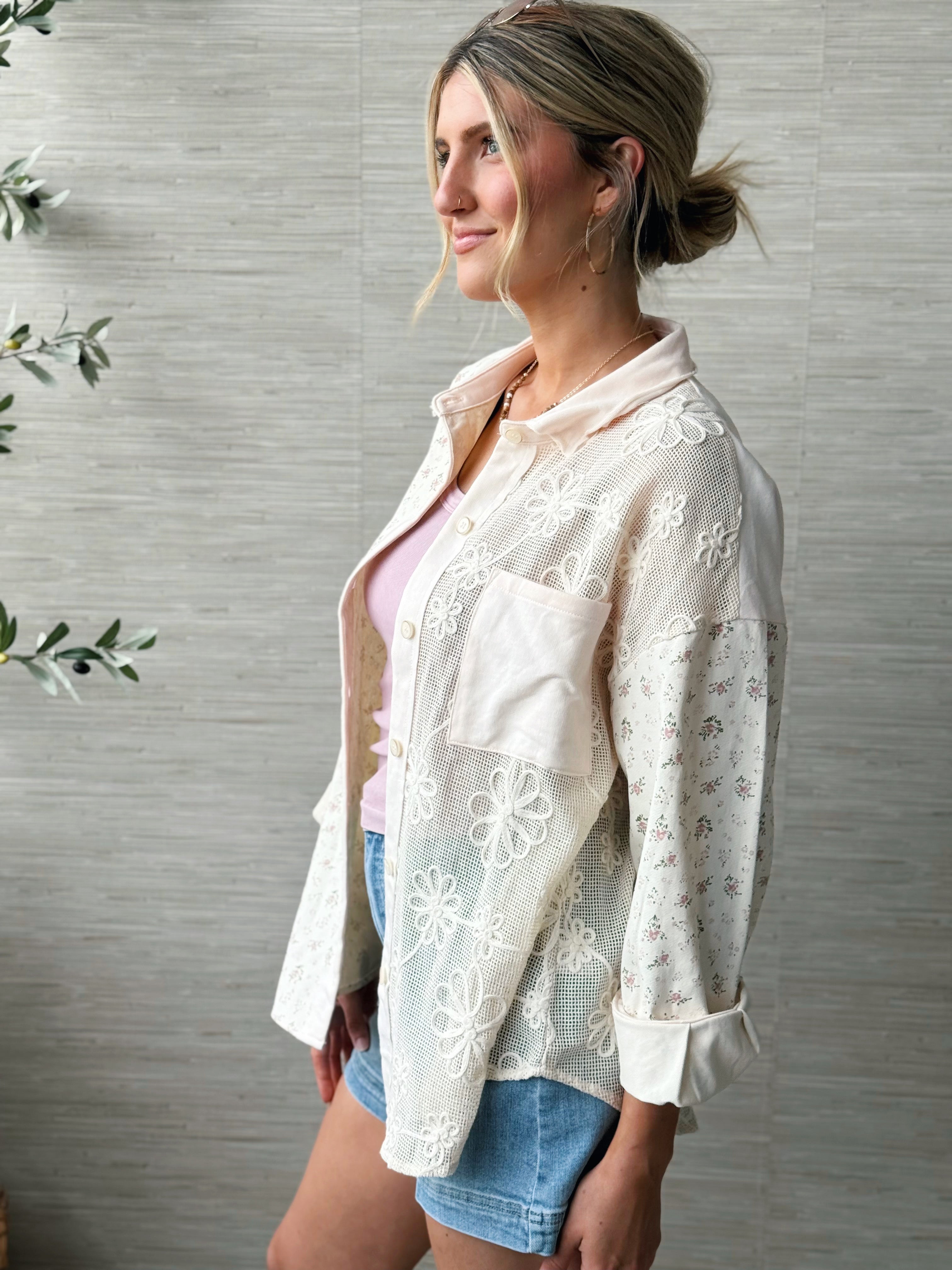 Hailey Top - BLUSH MIX - willows clothing BLOUSE