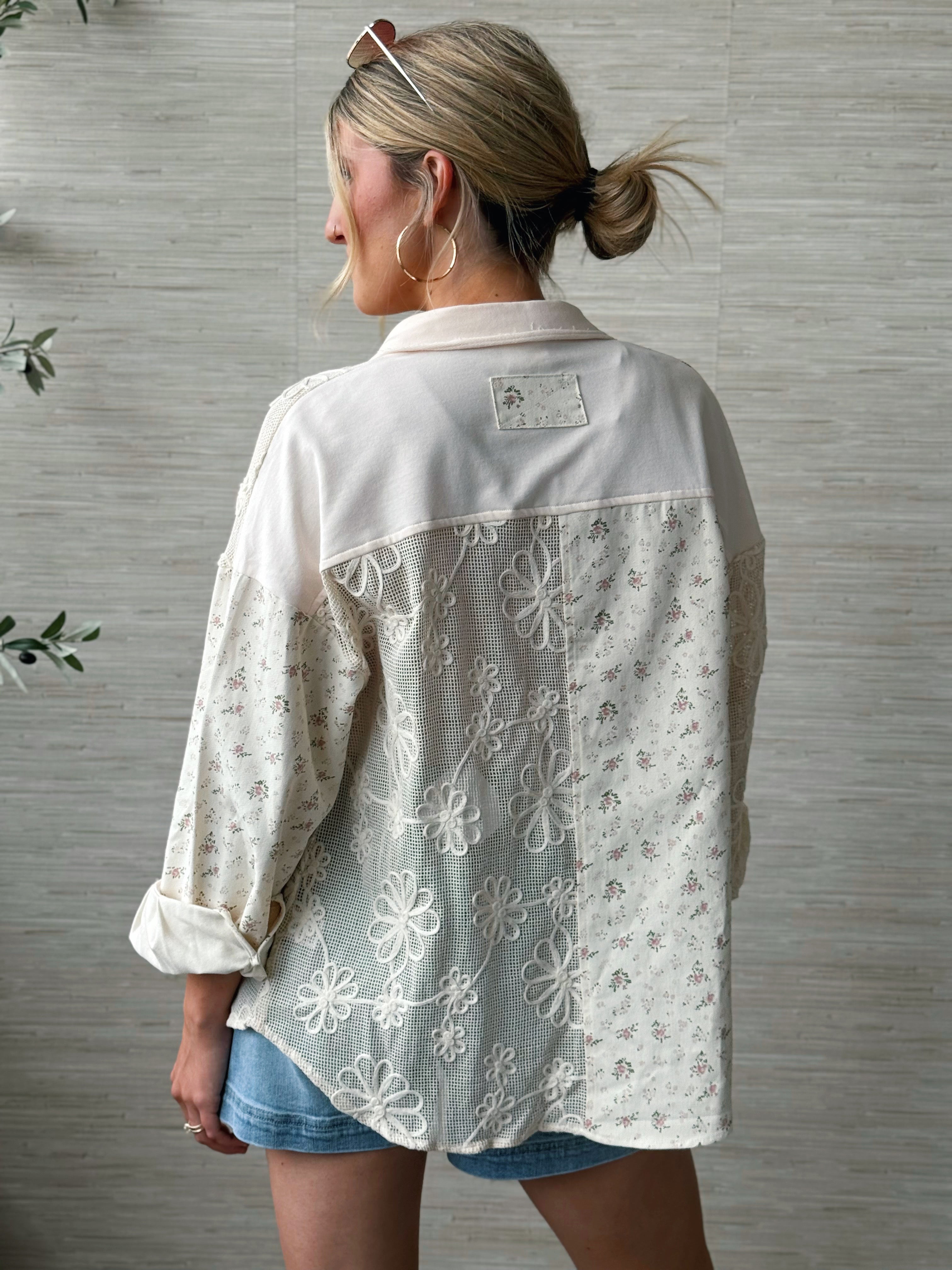 Hailey Top - BLUSH MIX - willows clothing BLOUSE