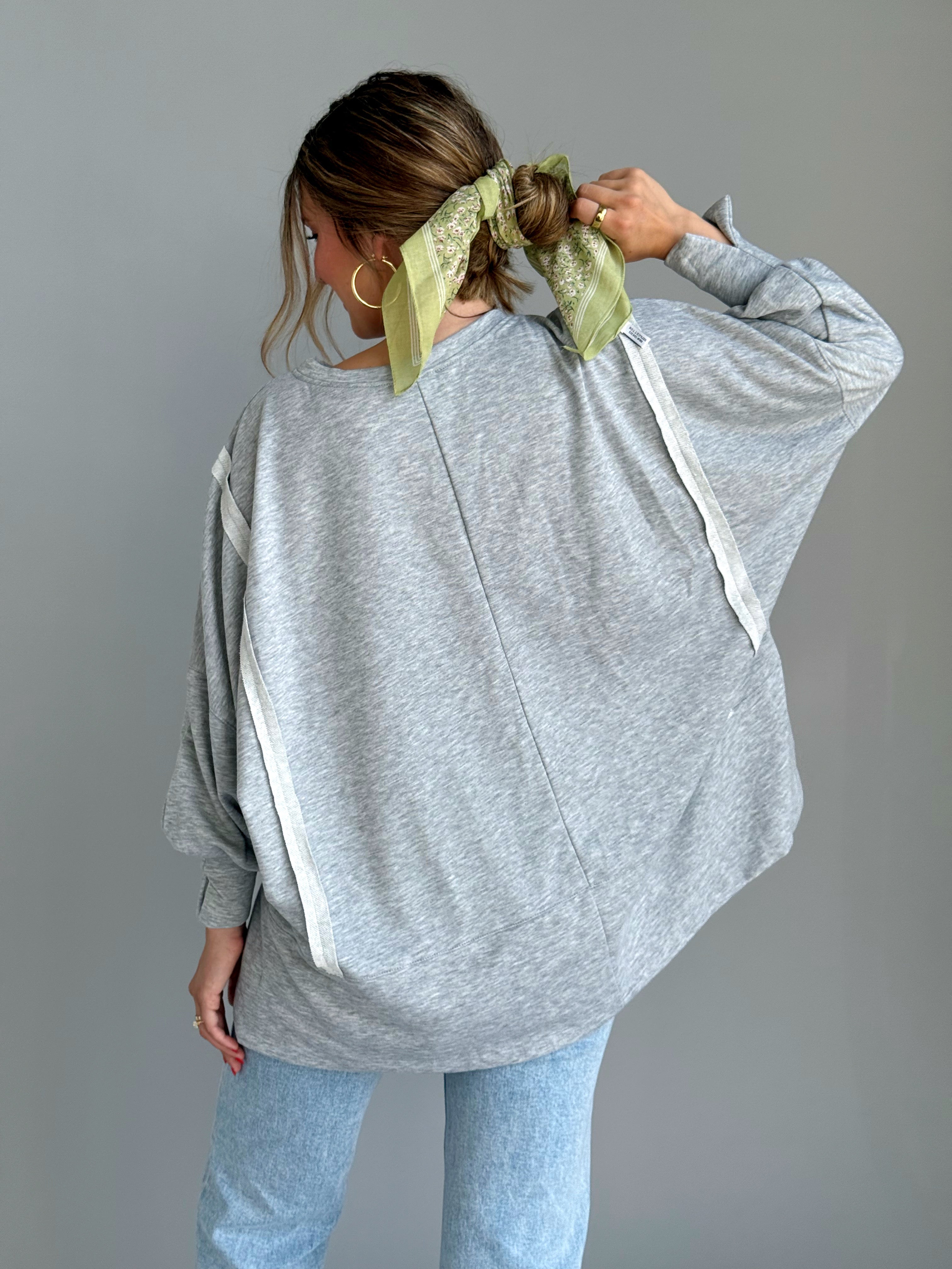 Haley Sweatshirt - HEATHER GREY - willows clothing SWEATSHIRT