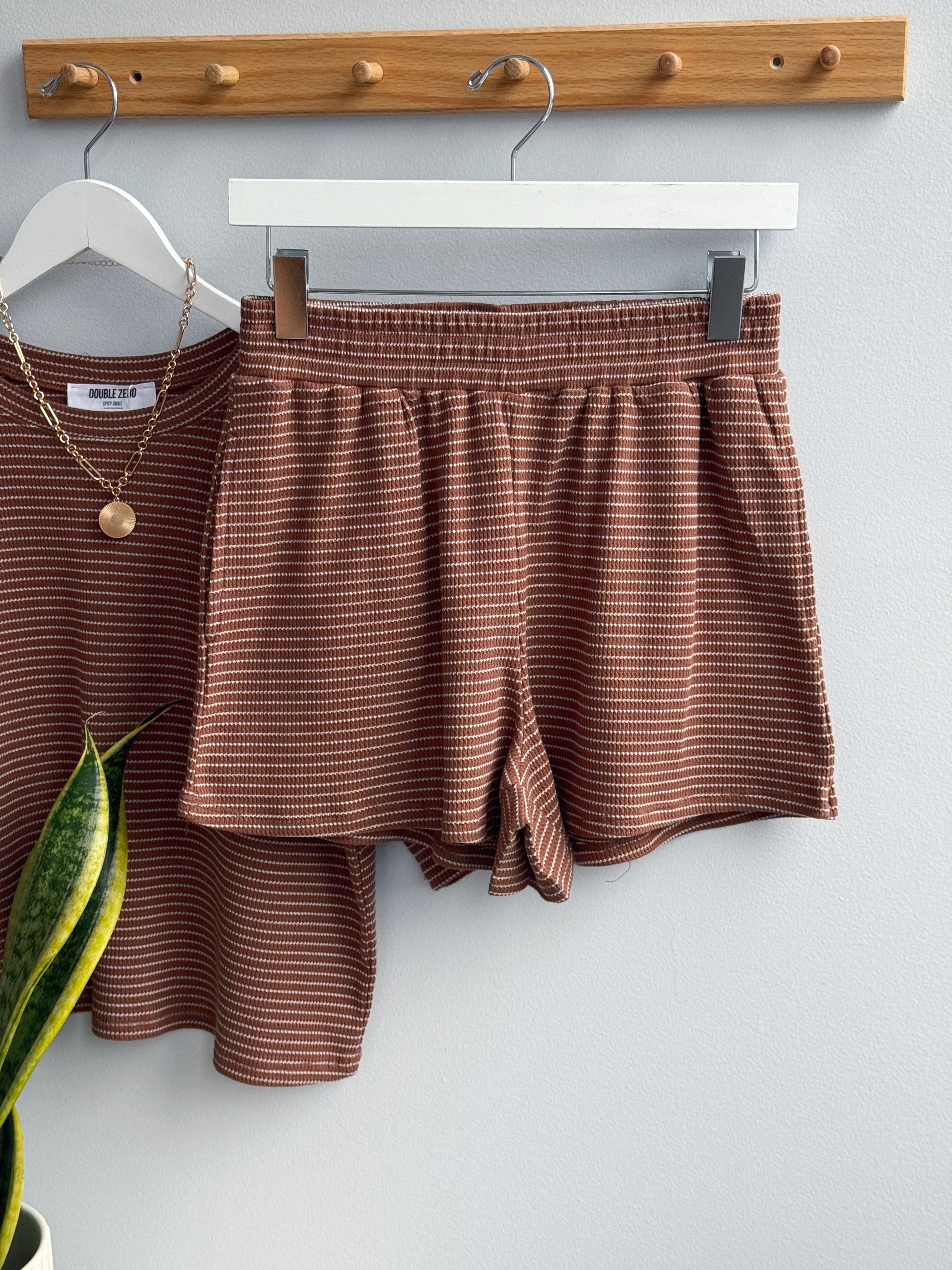 Hannah Lounge Shorts - BROWN - willows clothing SHORTS