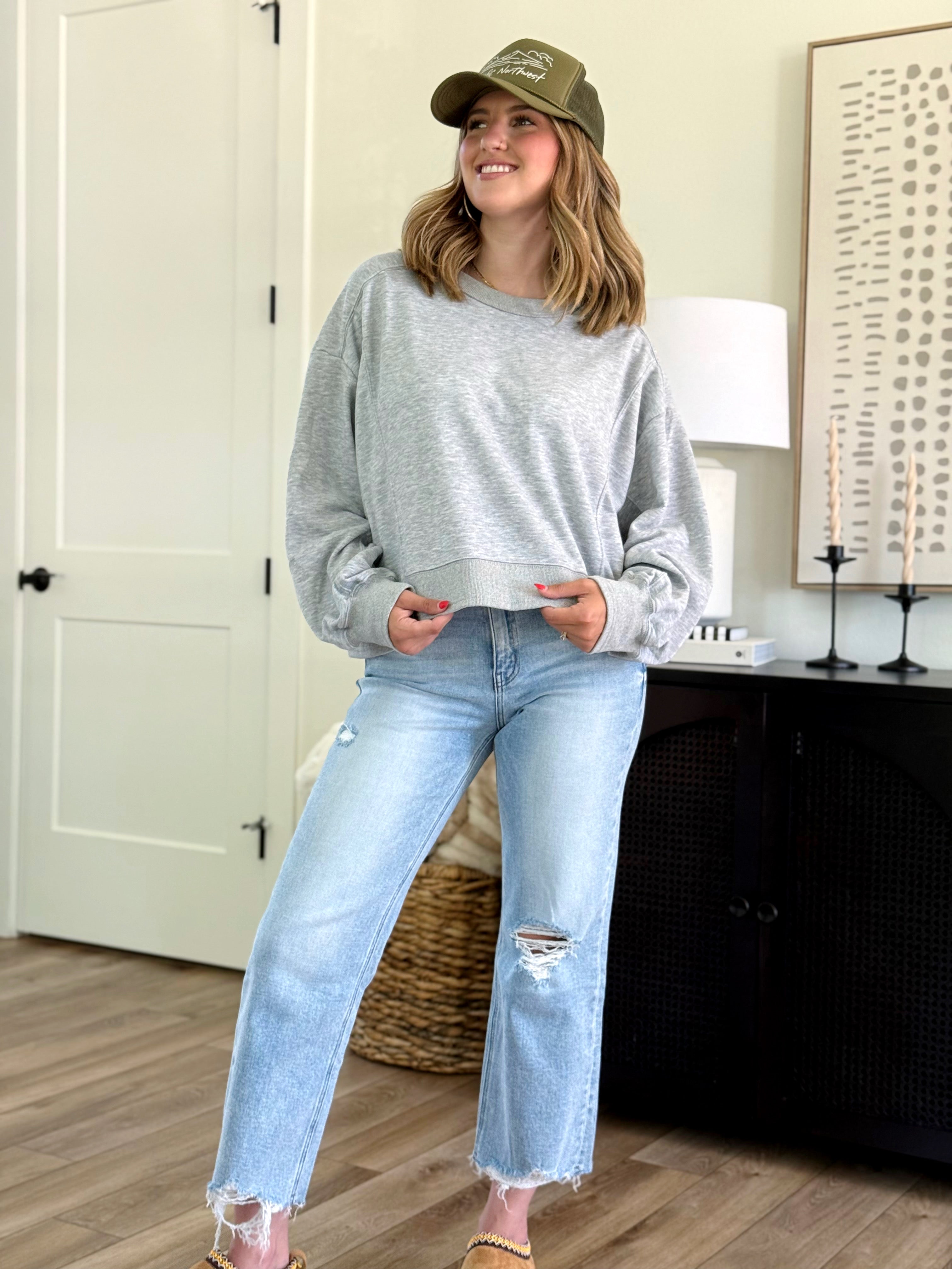 Hansen Sweatshirt - HEATHER GREY - willows clothing SWEATSHIRT
