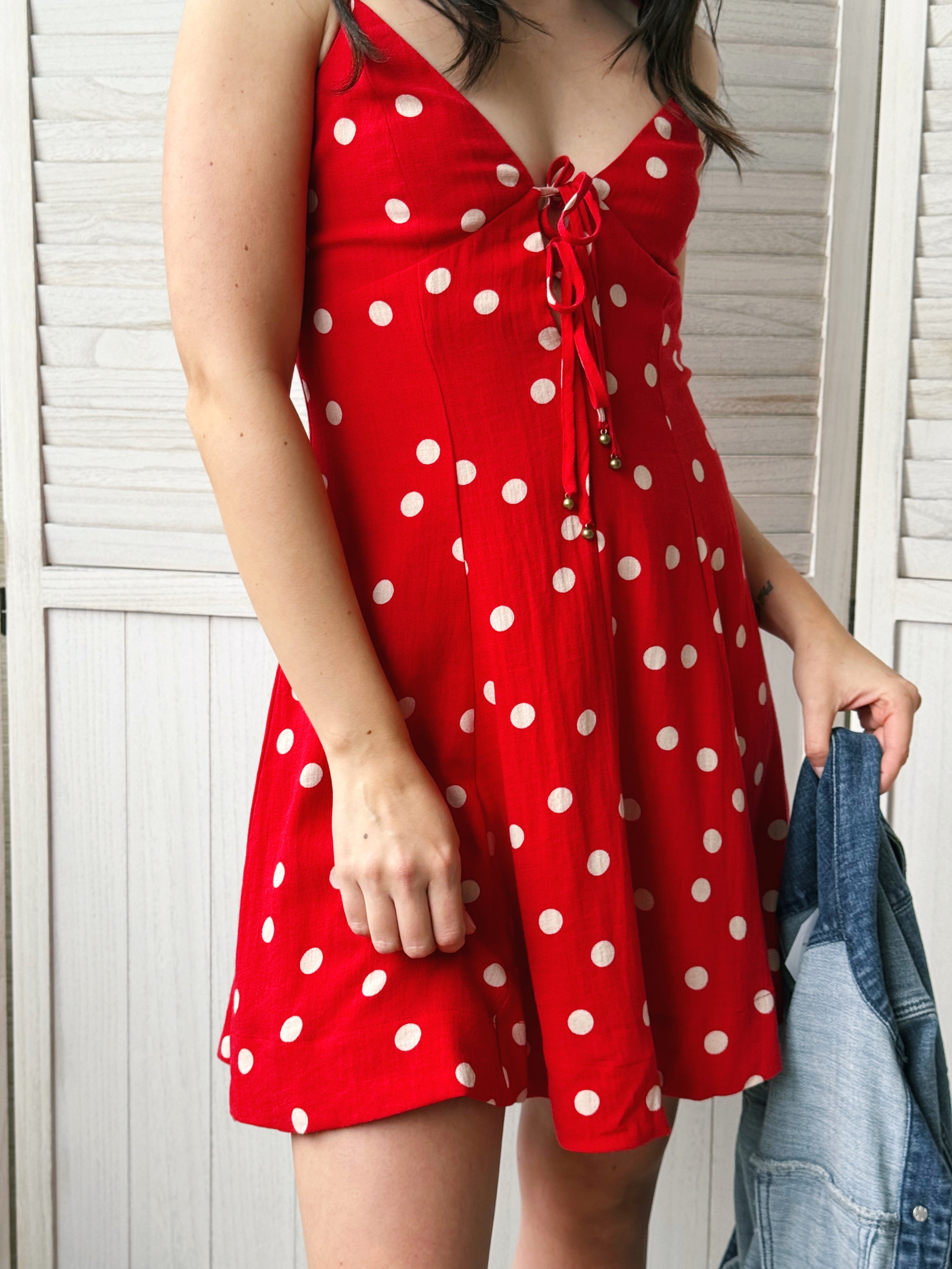 Harlow Mini Dress - RED/IVORY - willows clothing SHORT DRESS