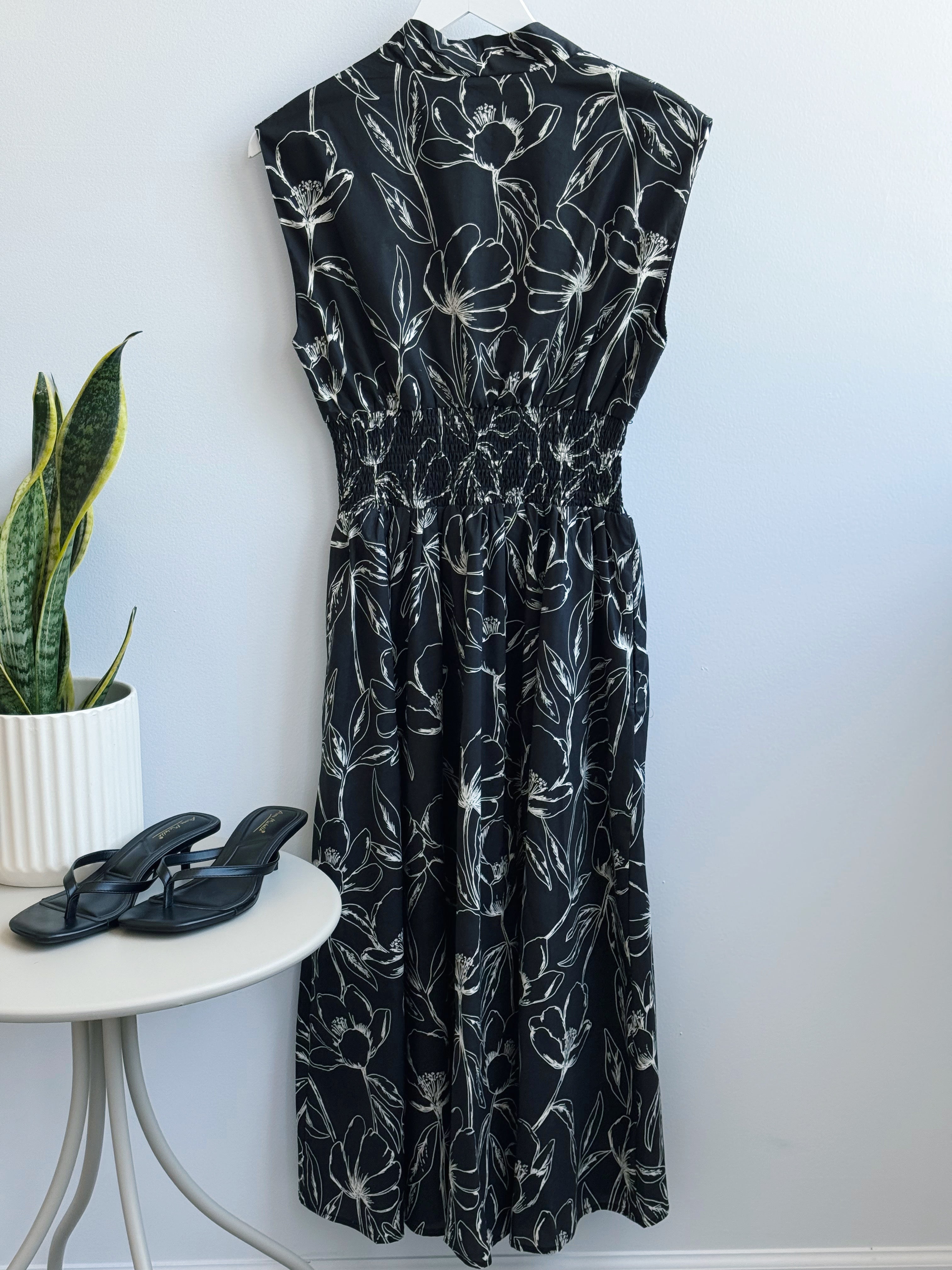 Harriet Dress - BLACK - willows clothing MIDI DRESS