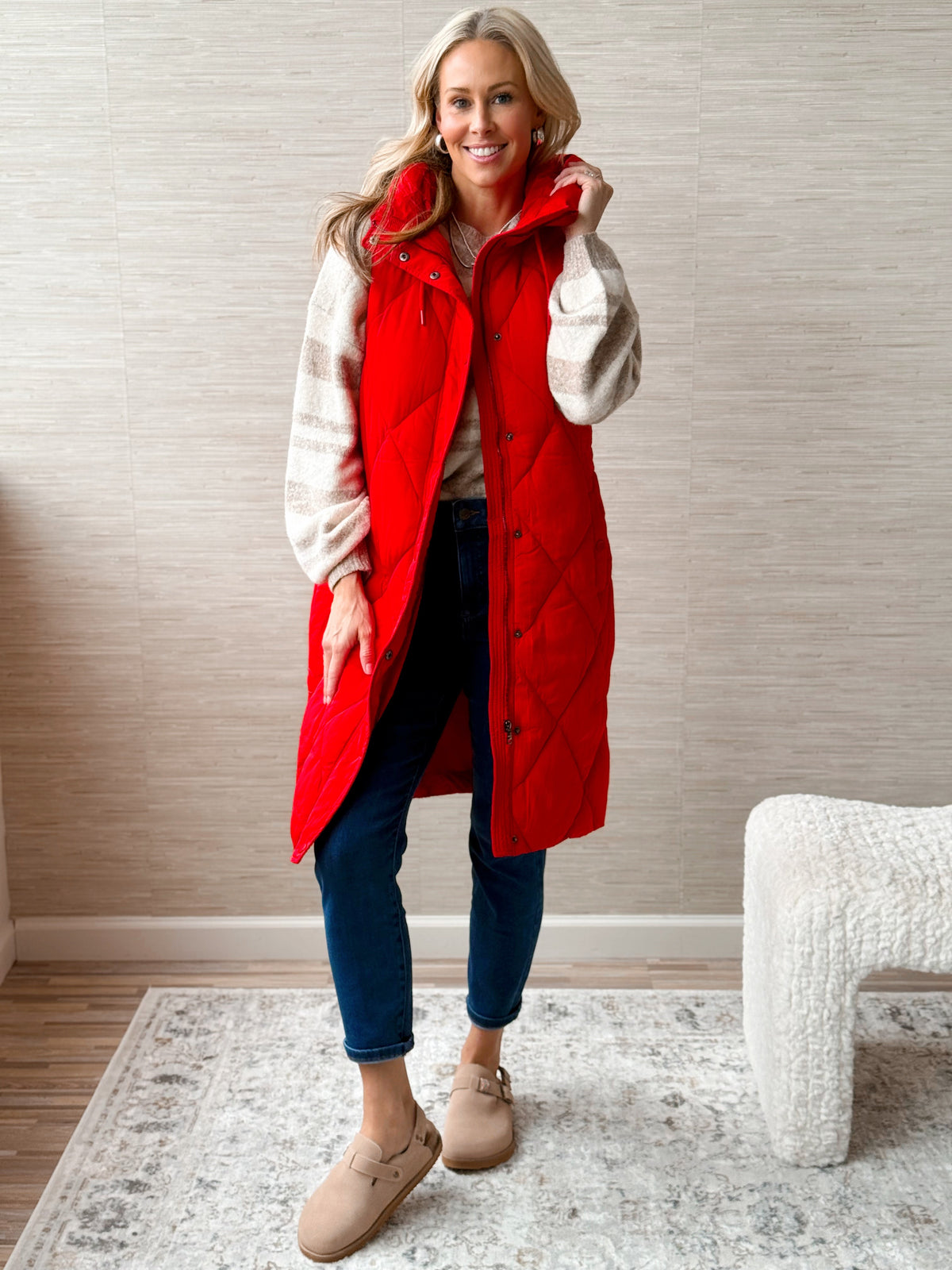 Harvest Honey Vest - RED - willows clothing VEST
