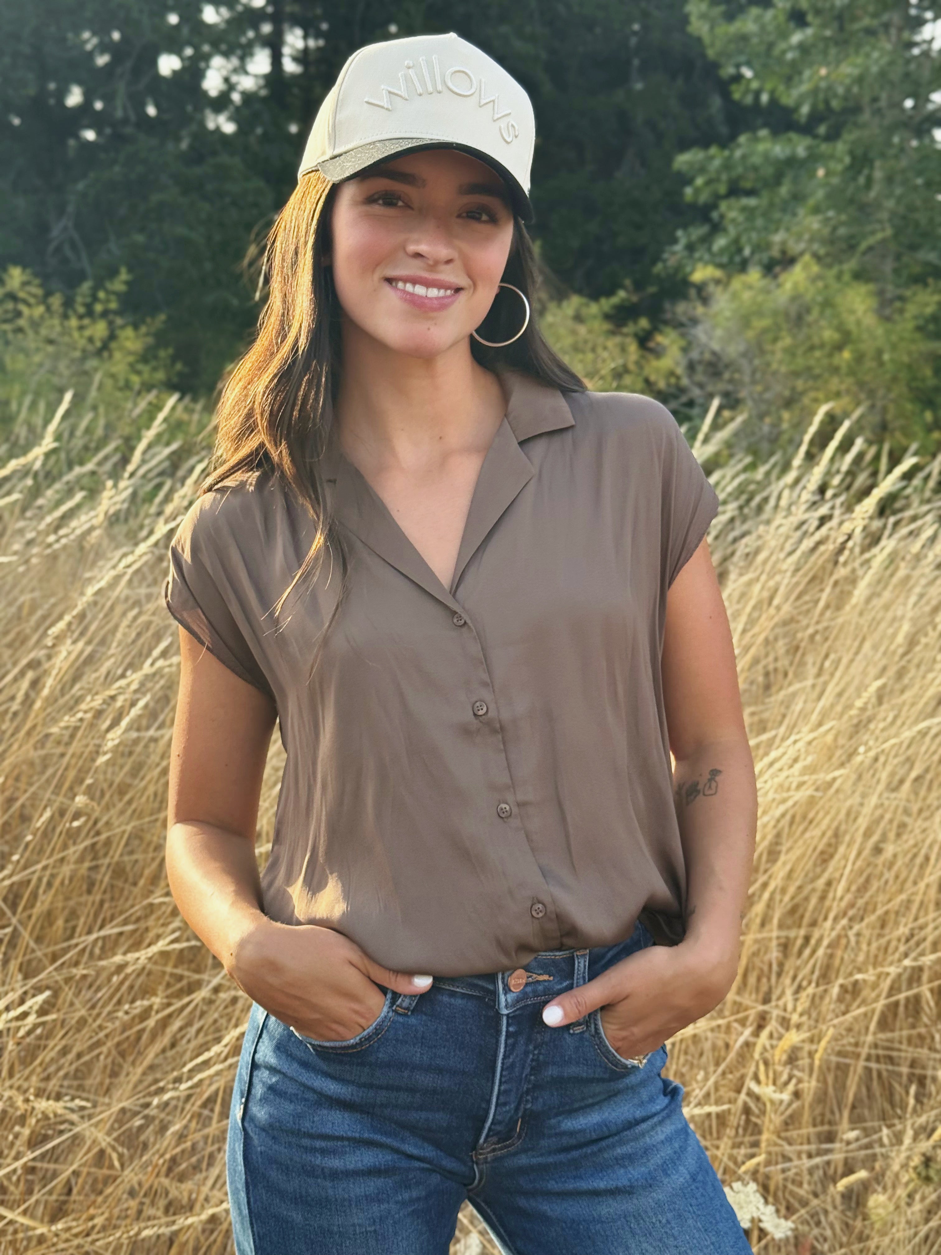 Hazel Blouse - COFFEE - willows clothing BLOUSE