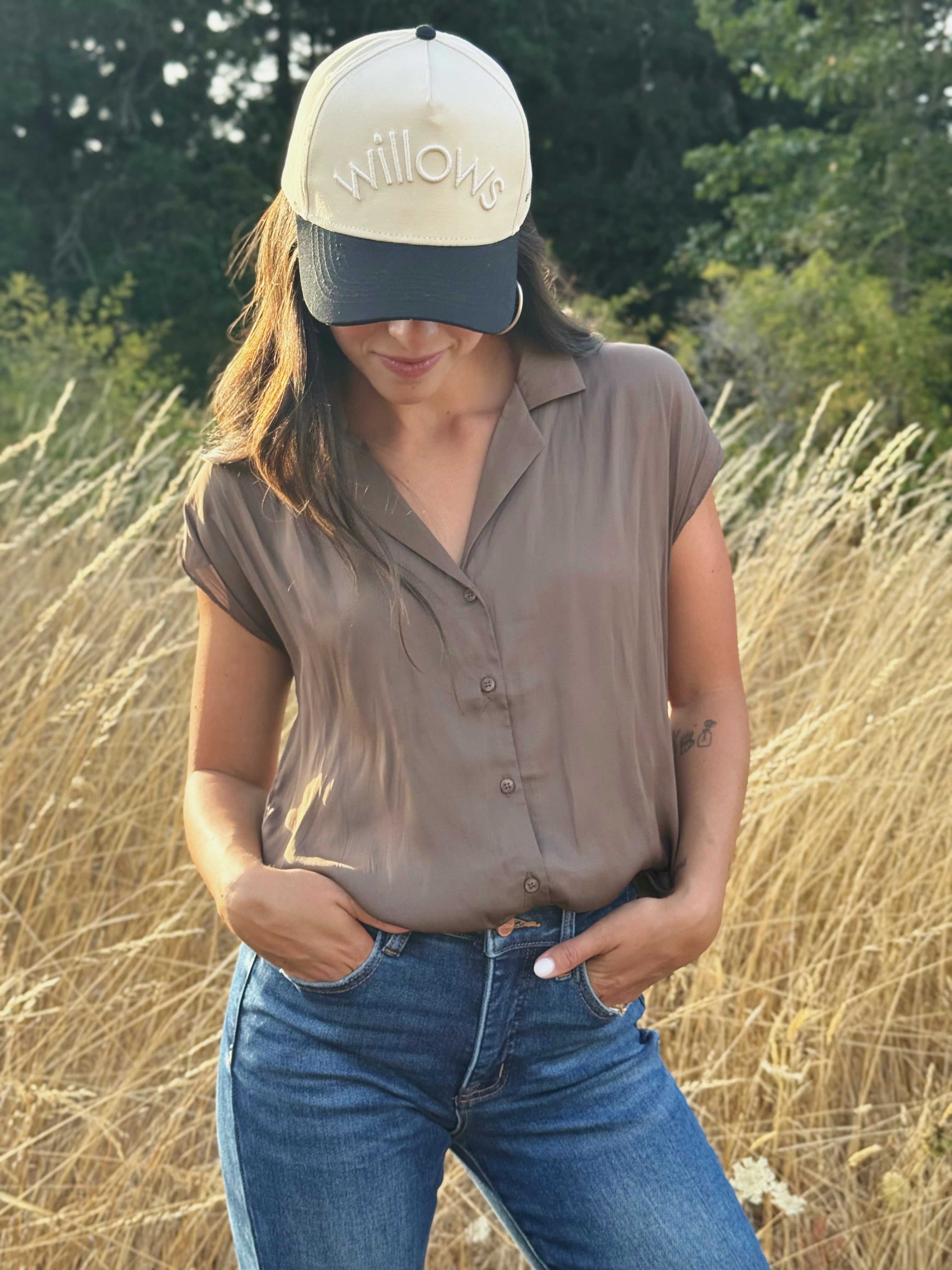 Hazel Blouse - COFFEE - willows clothing BLOUSE