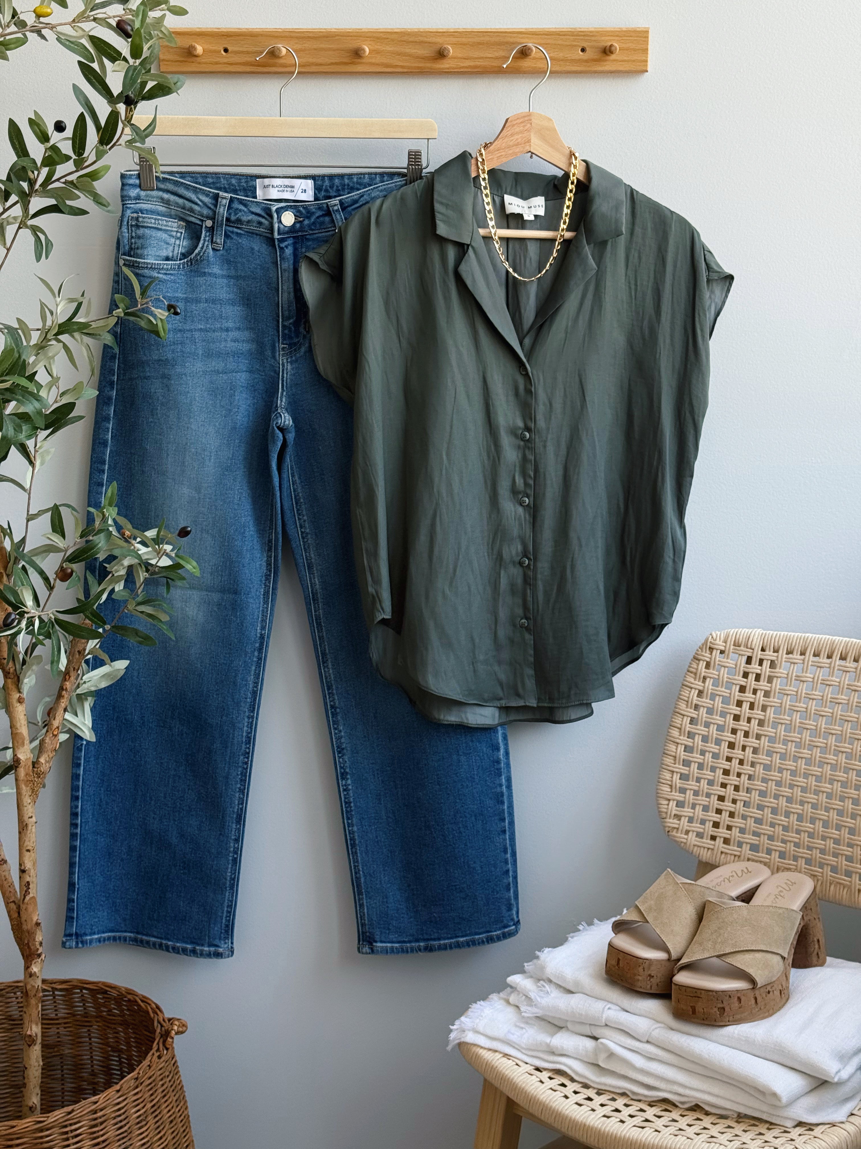 Hazel Blouse - DEEP GREEN - willows clothing BLOUSE