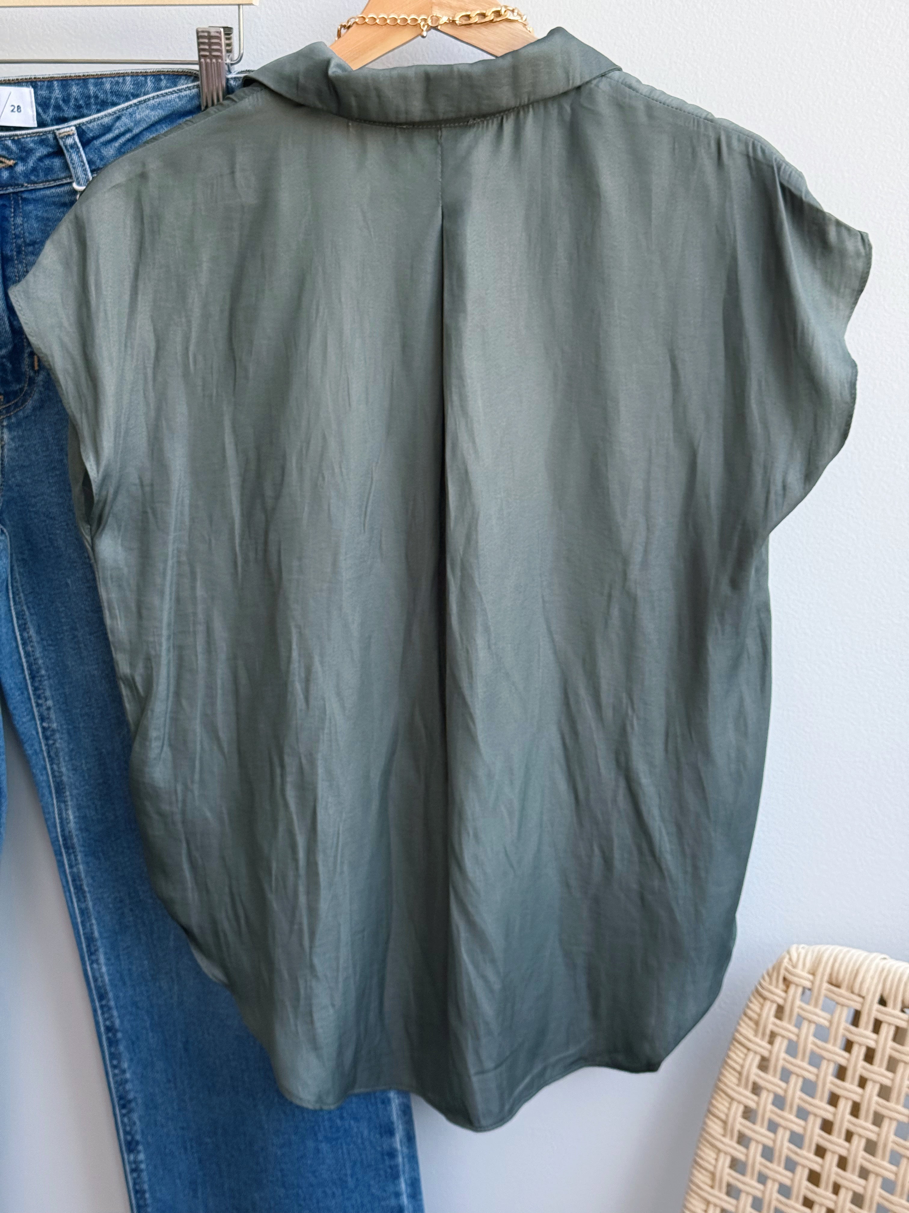 Hazel Blouse - DEEP GREEN - willows clothing BLOUSE