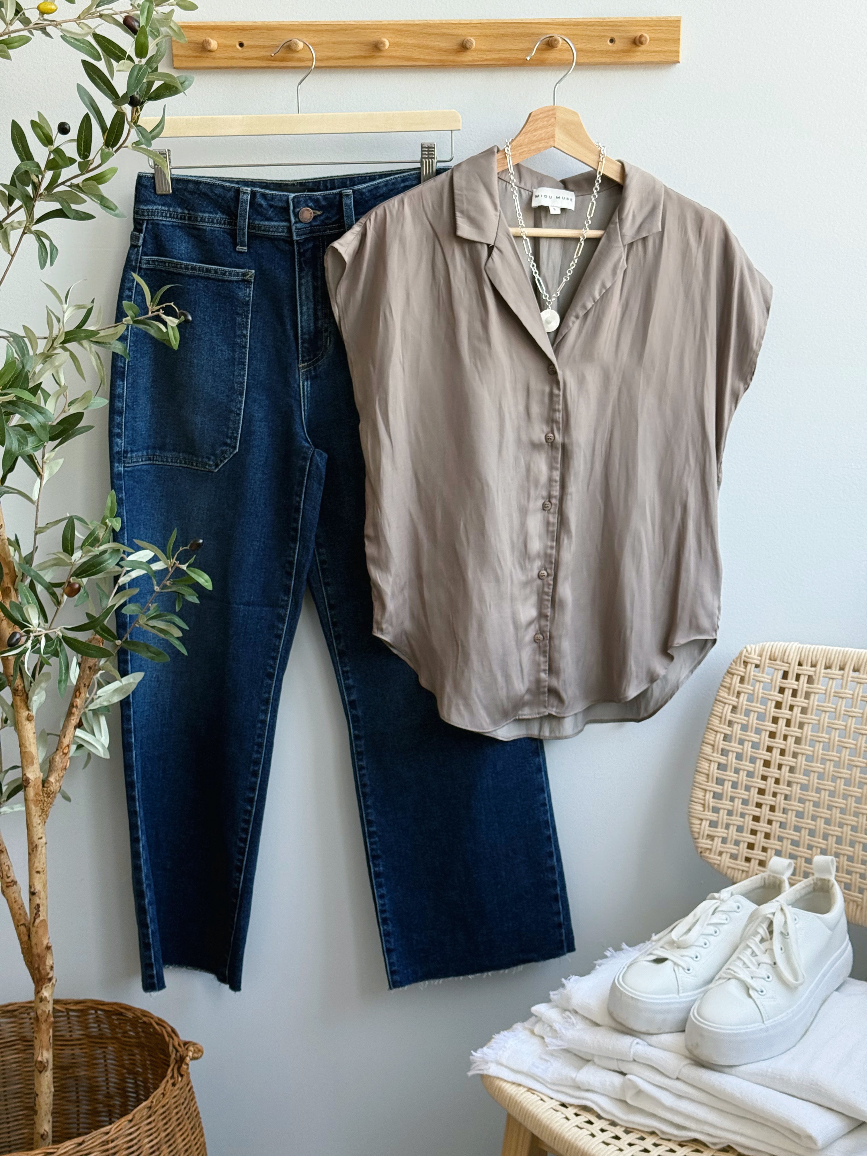 Hazel Blouse - TAUPE GREY - willows clothing BLOUSE