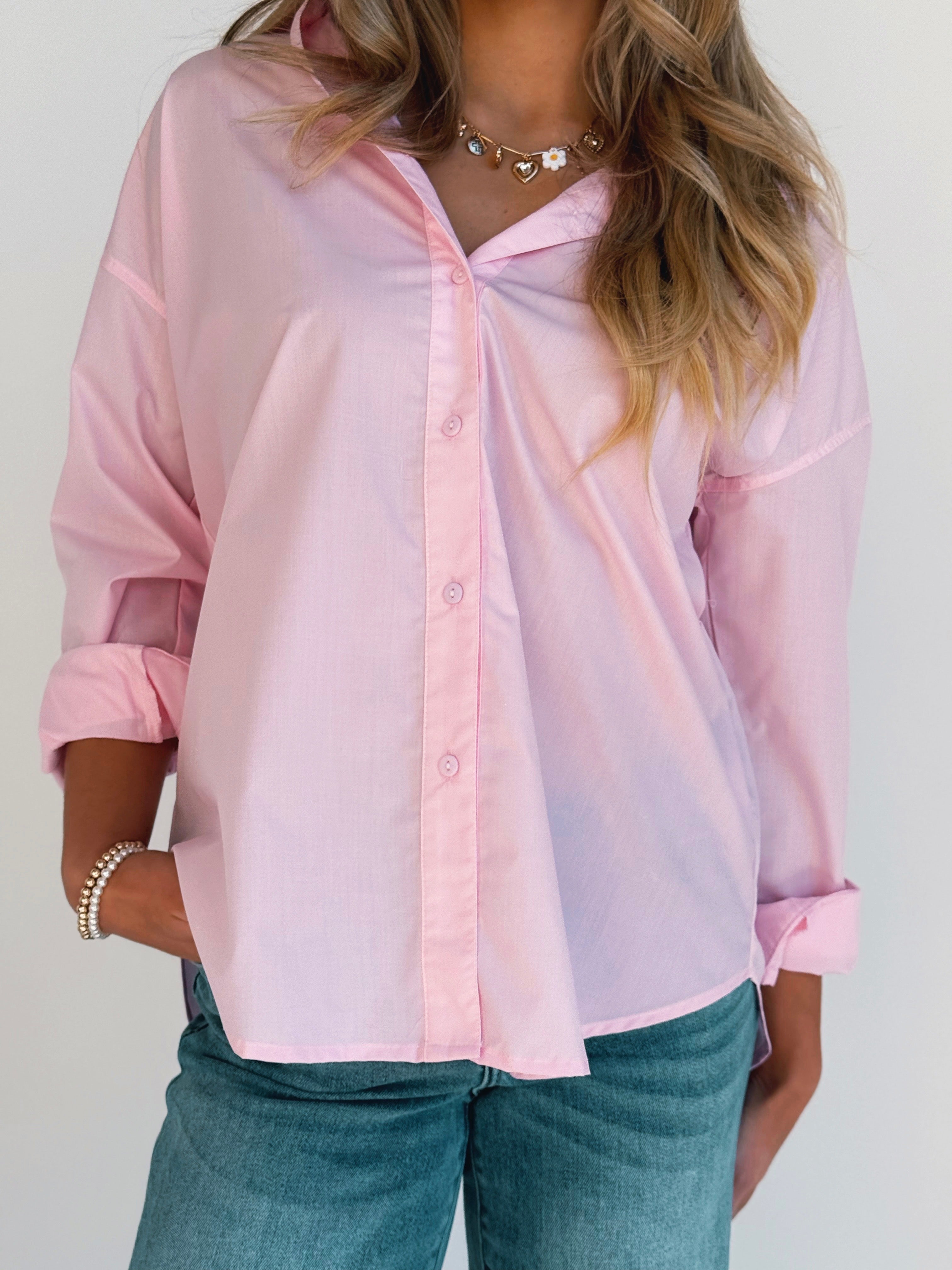 Head Over Heels Blouse - BABY PINK - willows clothing L/S SHIRT