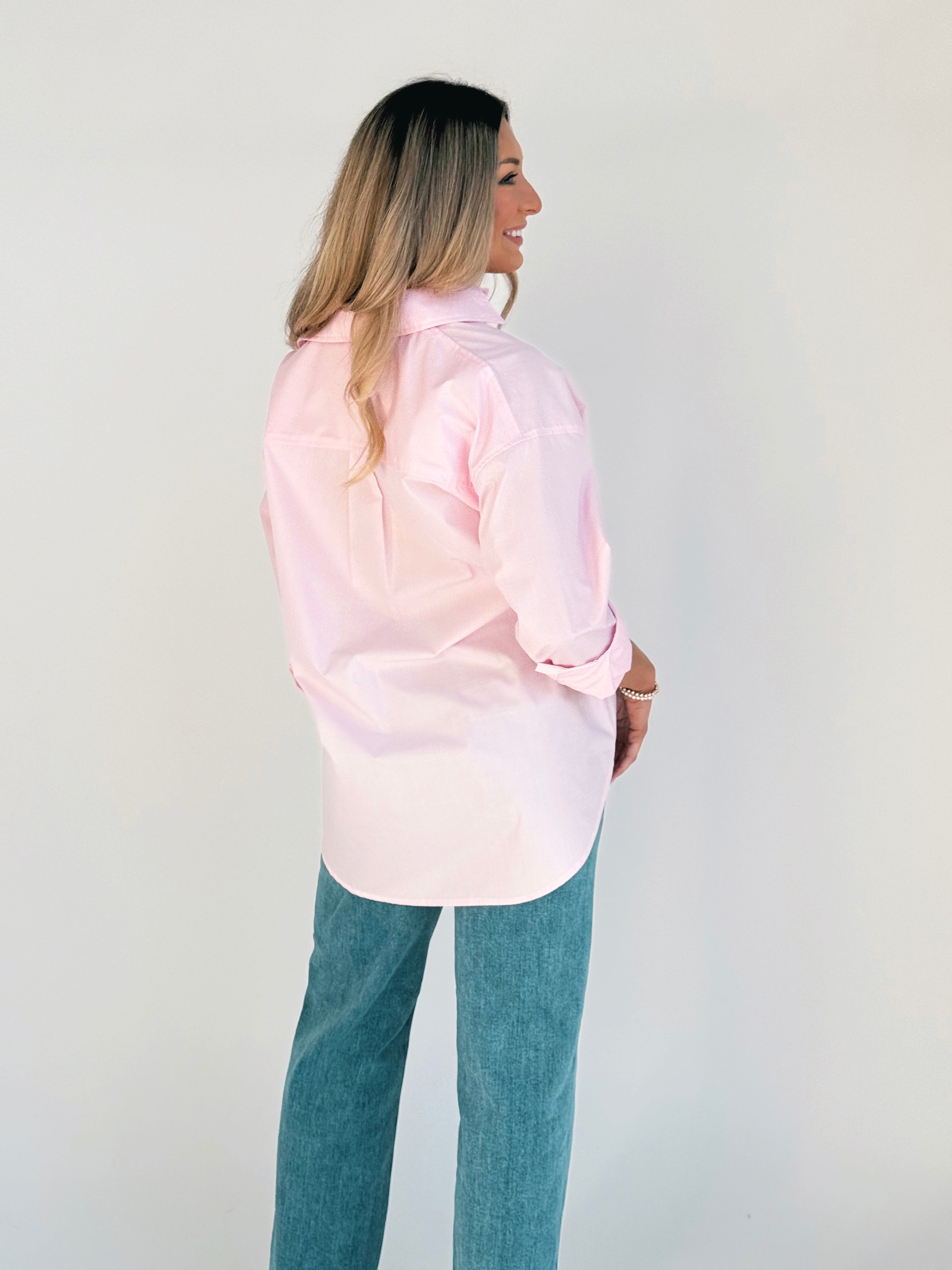 Head Over Heels Blouse - BABY PINK - willows clothing L/S SHIRT