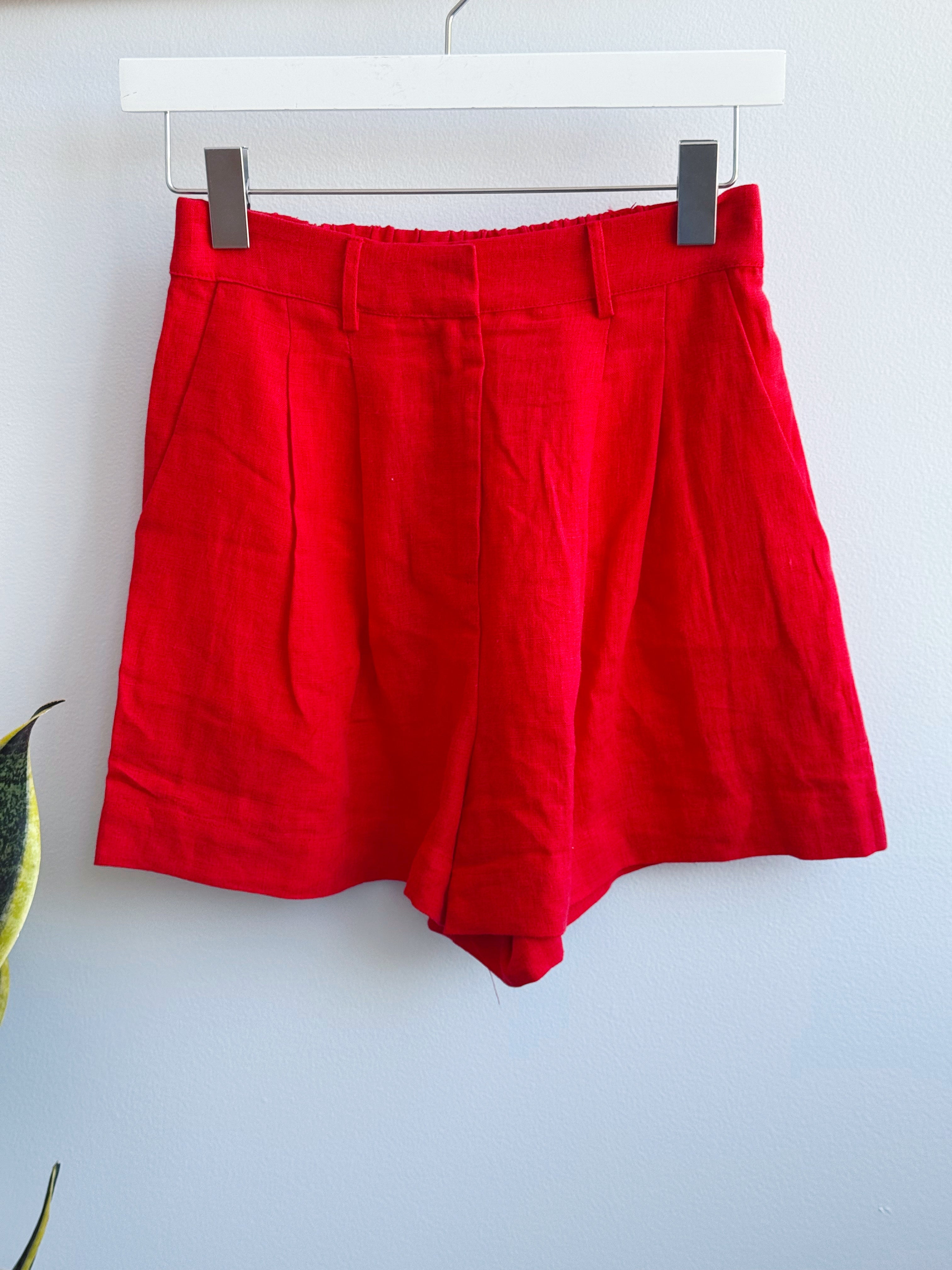 Heart to Heart Shorts - RED - willows clothing SHORTS