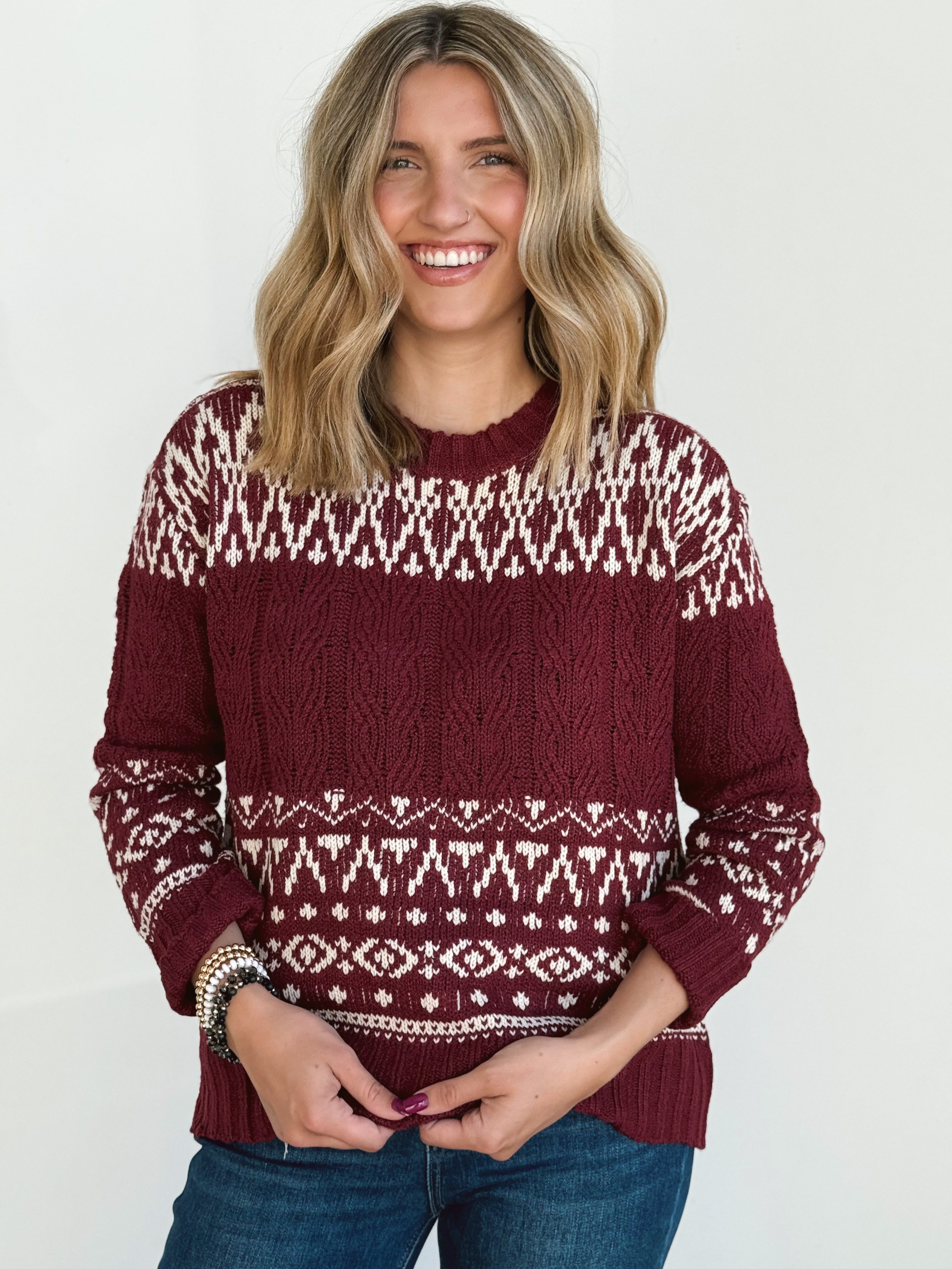 Hearth Sweater - WINE - willows clothing SWEATER