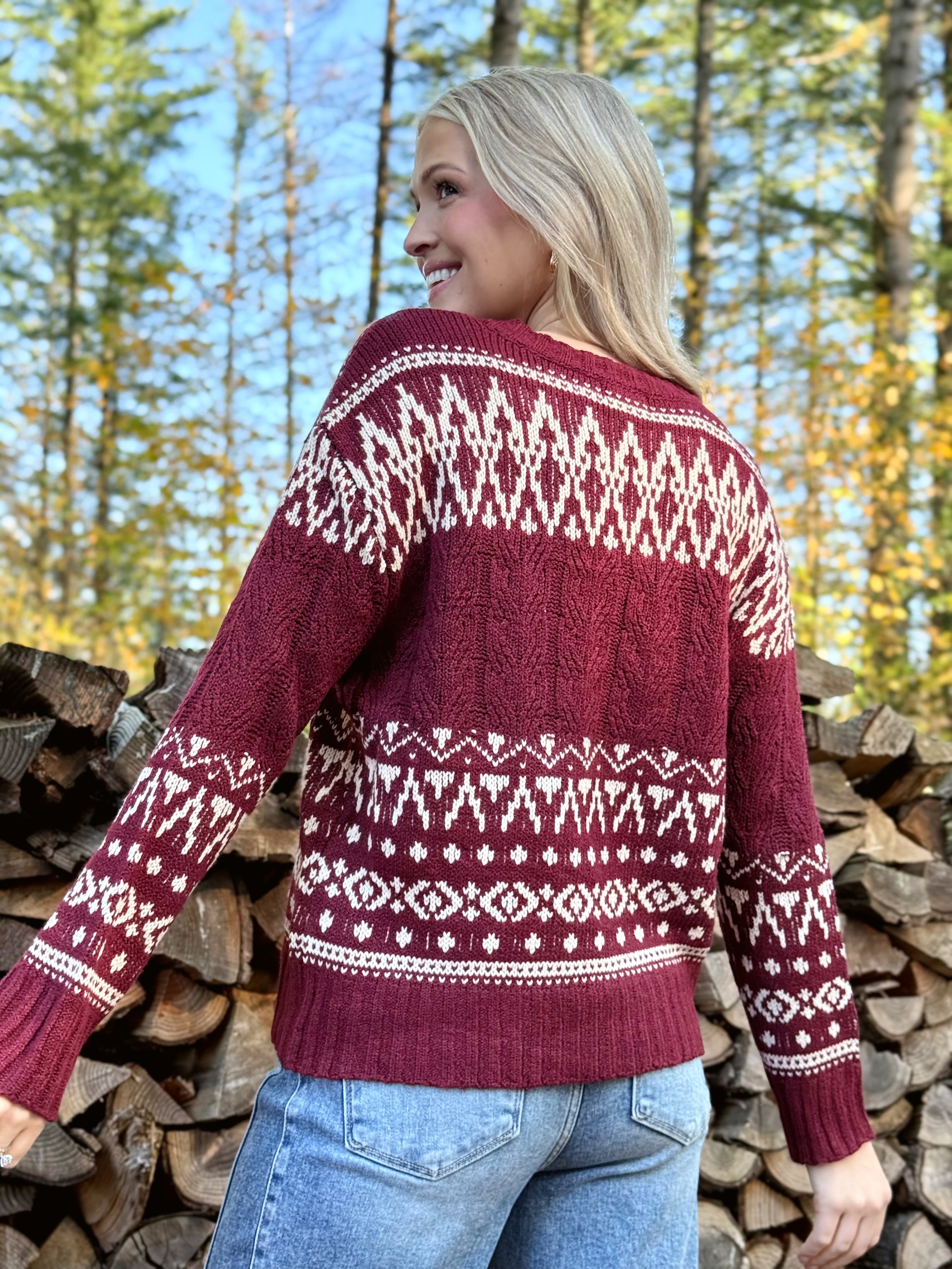Hearth Sweater - WINE - willows clothing SWEATER