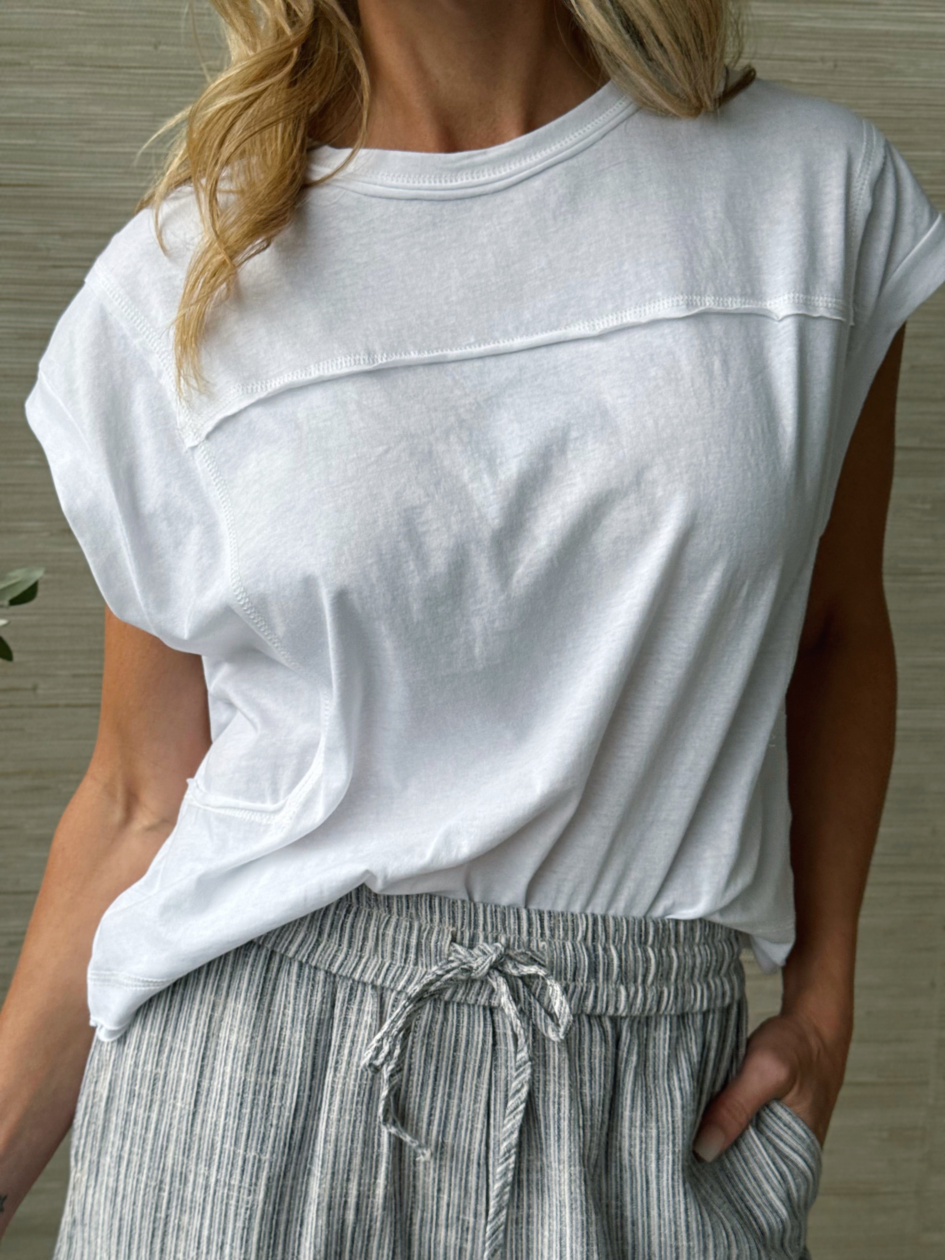 Heather Tee - WHITE - willows clothing S/S SHIRT