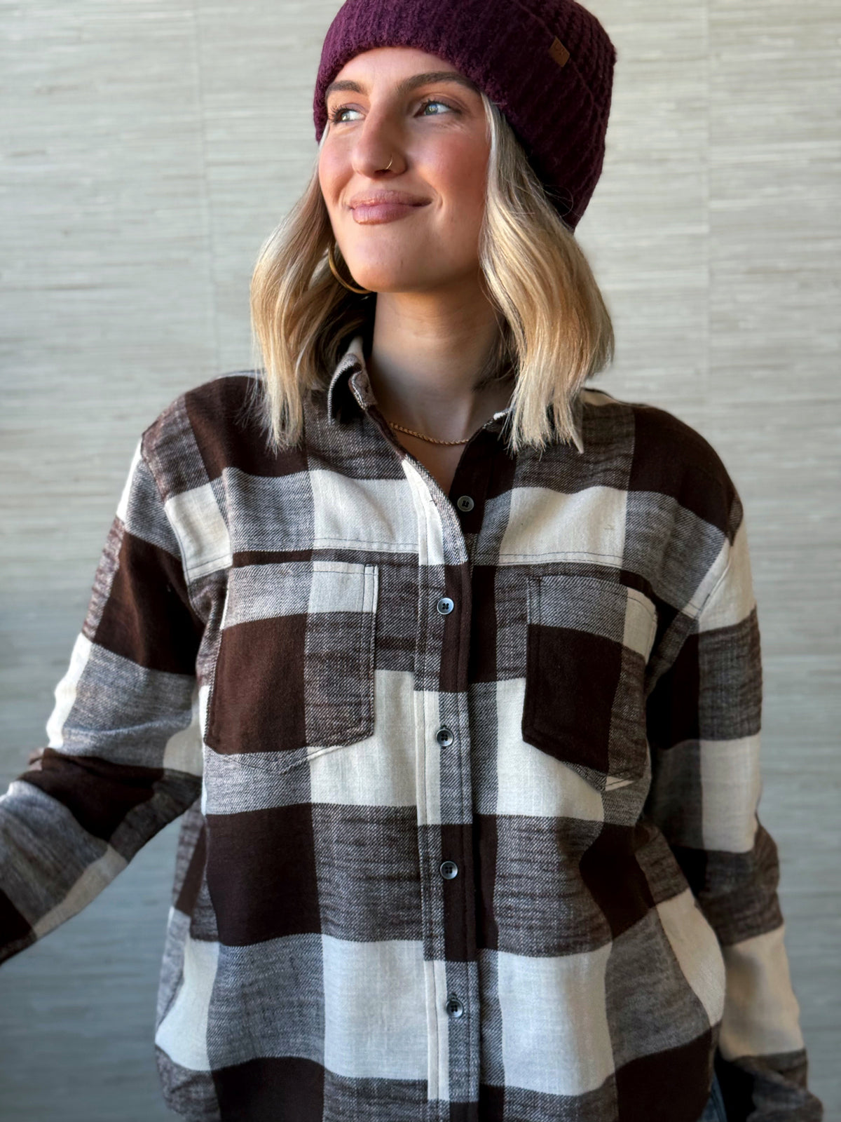 Heritage Flannel - BROWN - willows clothing L/S SHIRT