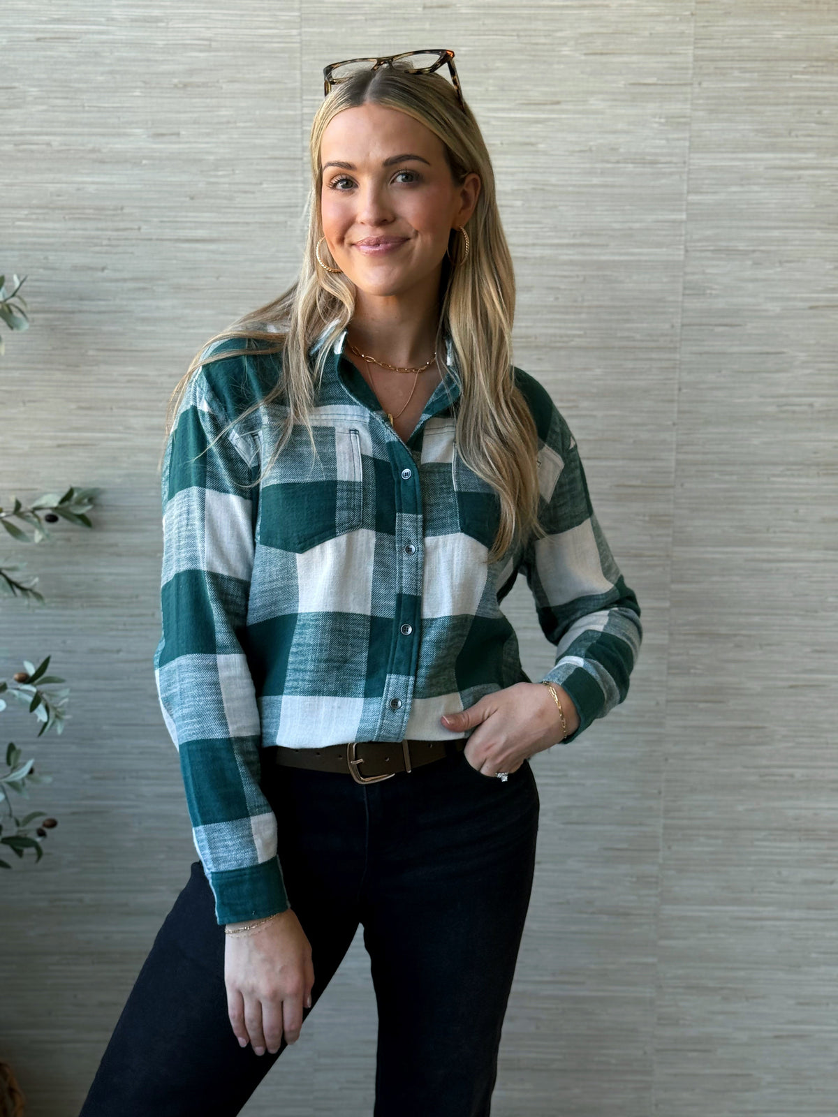 Heritage Flannel - TEAL GREEN - willows clothing L/S SHIRT