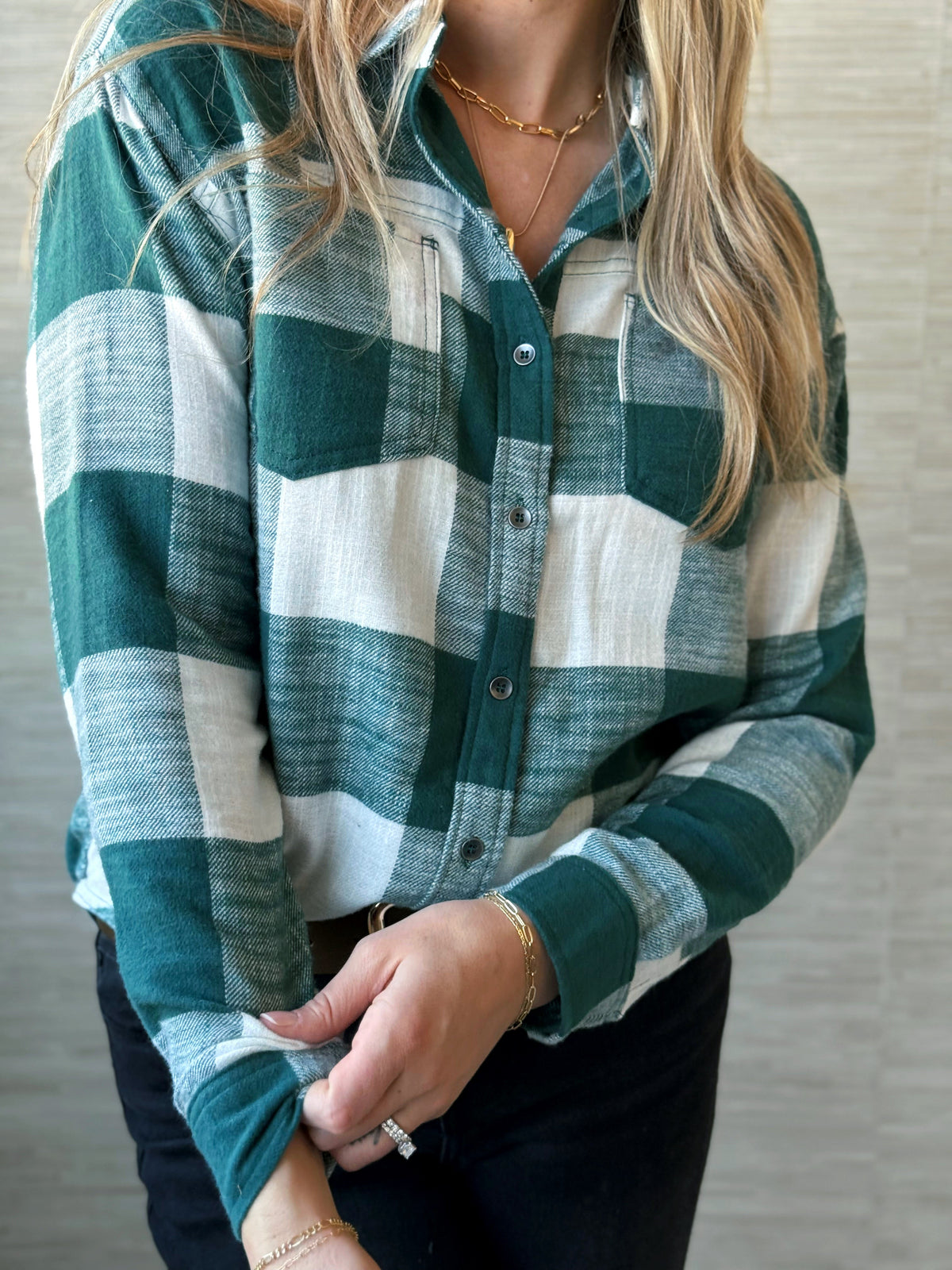 Heritage Flannel - TEAL GREEN - willows clothing L/S SHIRT