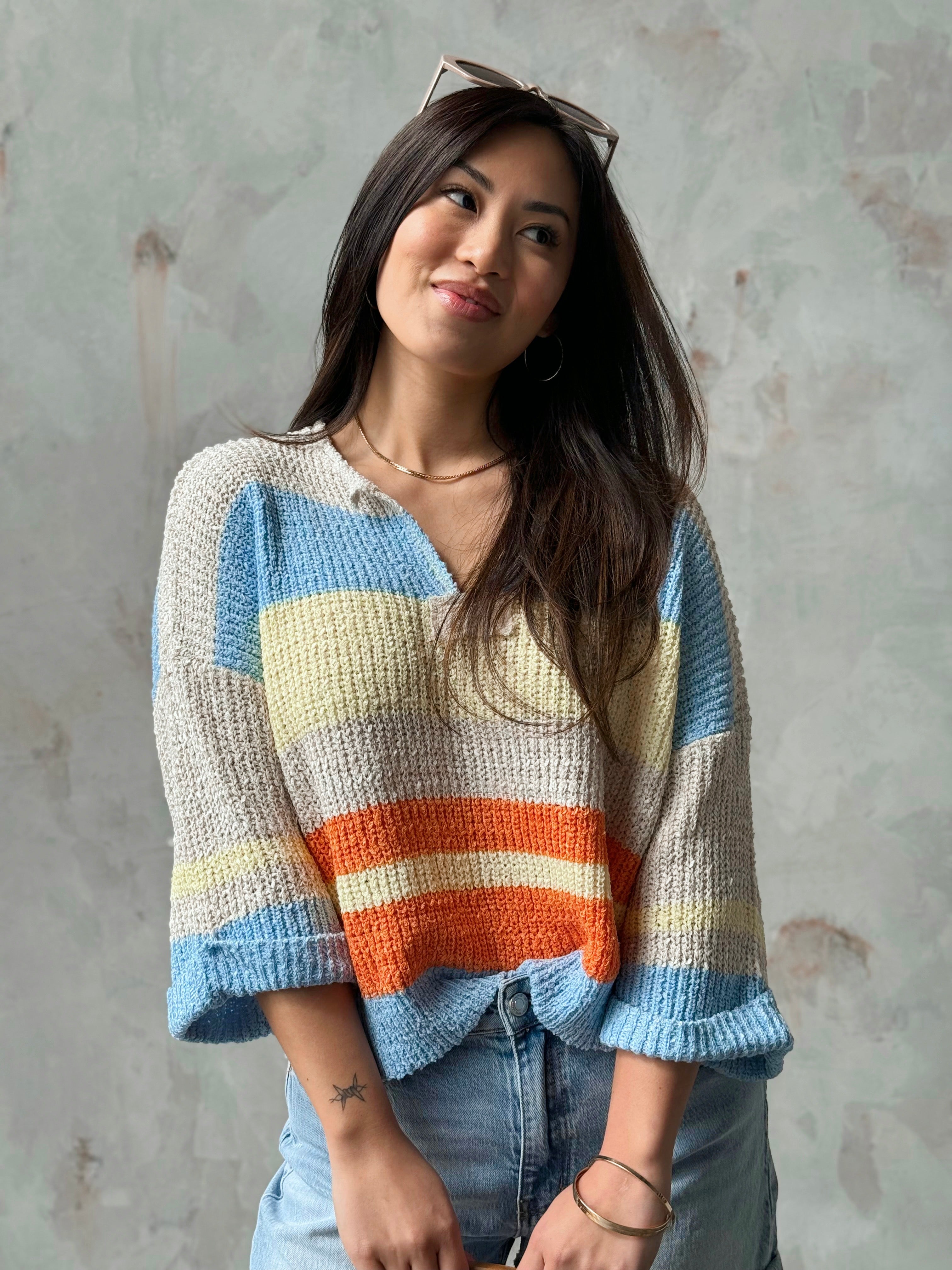 High Tide Sweater - PERIWINKLE - willows clothing SWEATER