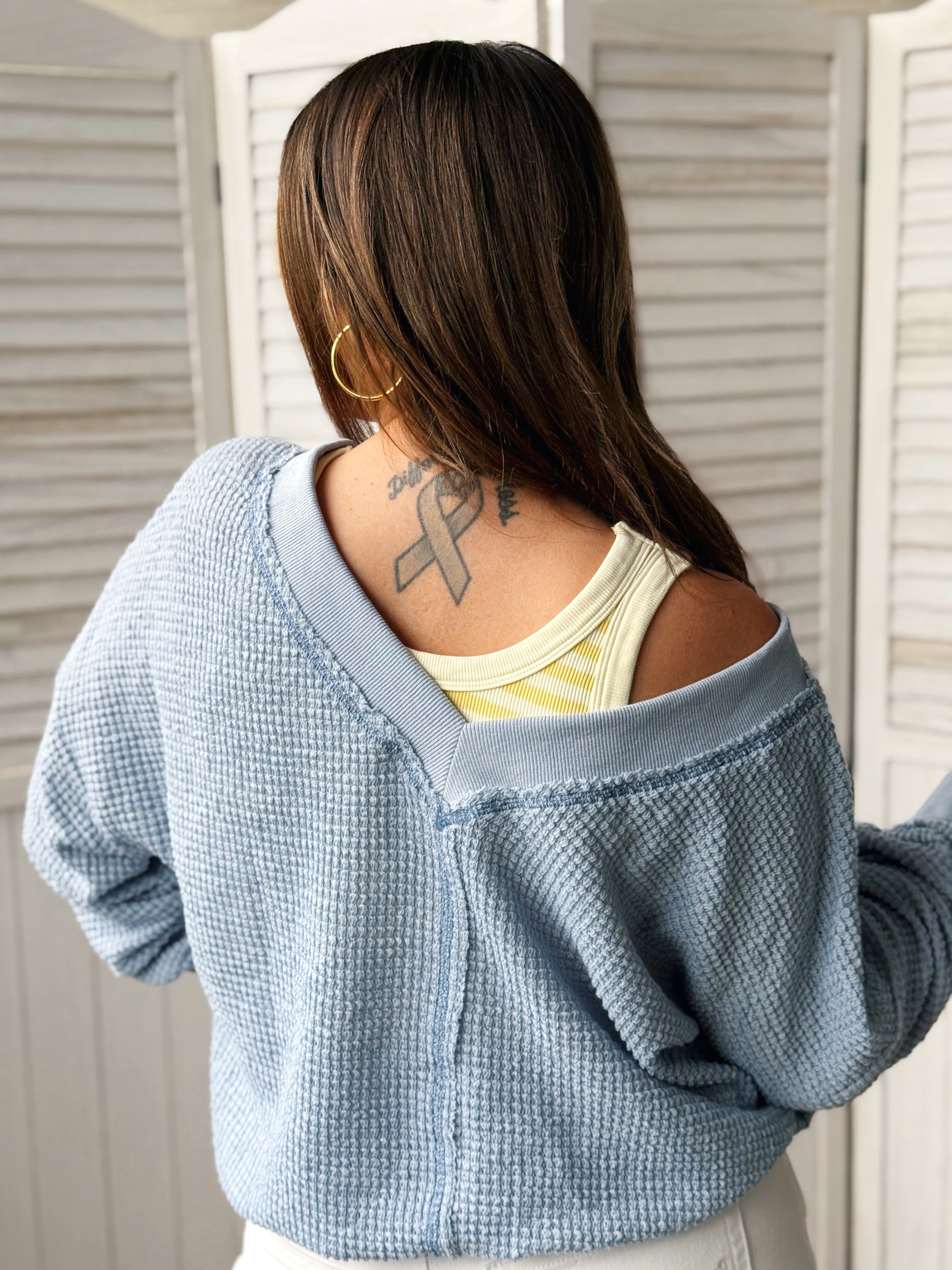 Holly Top - DENIM - willows clothing L/S Shirt