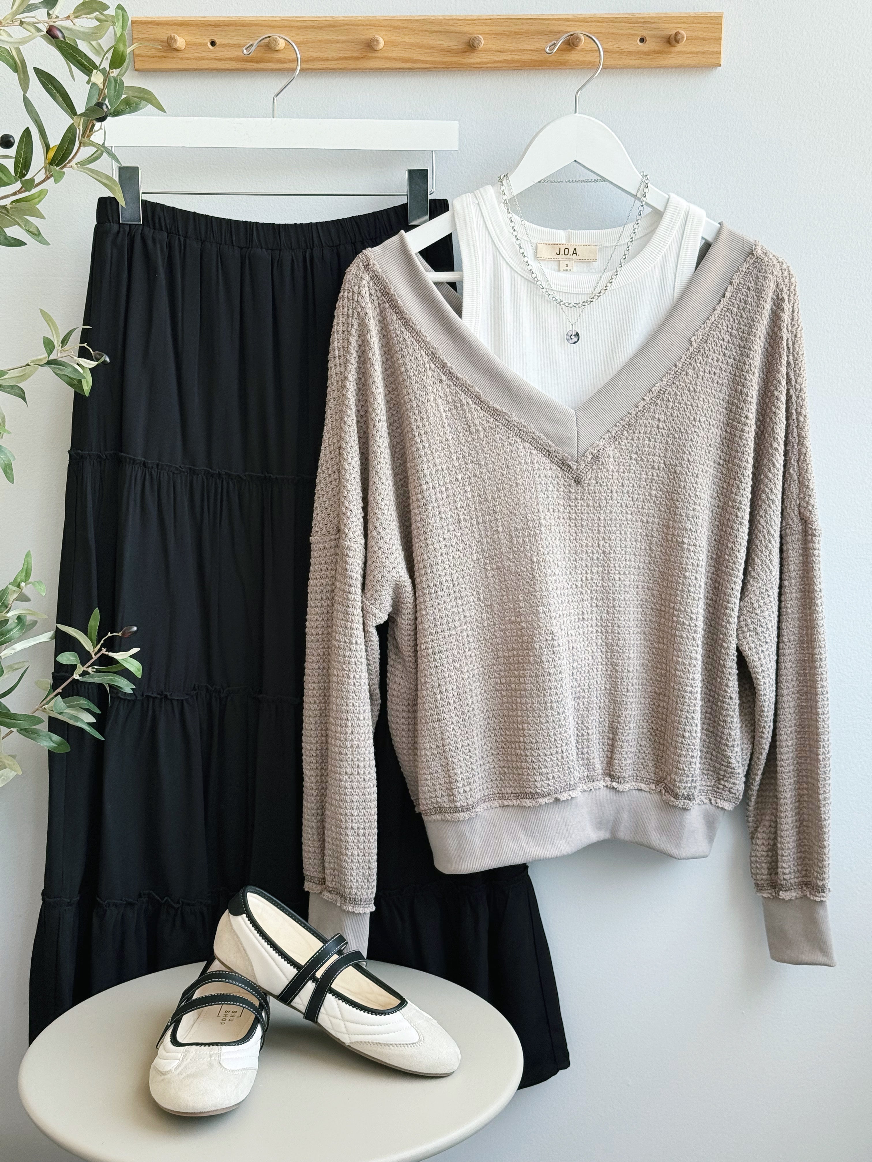 Holly Top - MOCHA - willows clothing L/S SHIRT