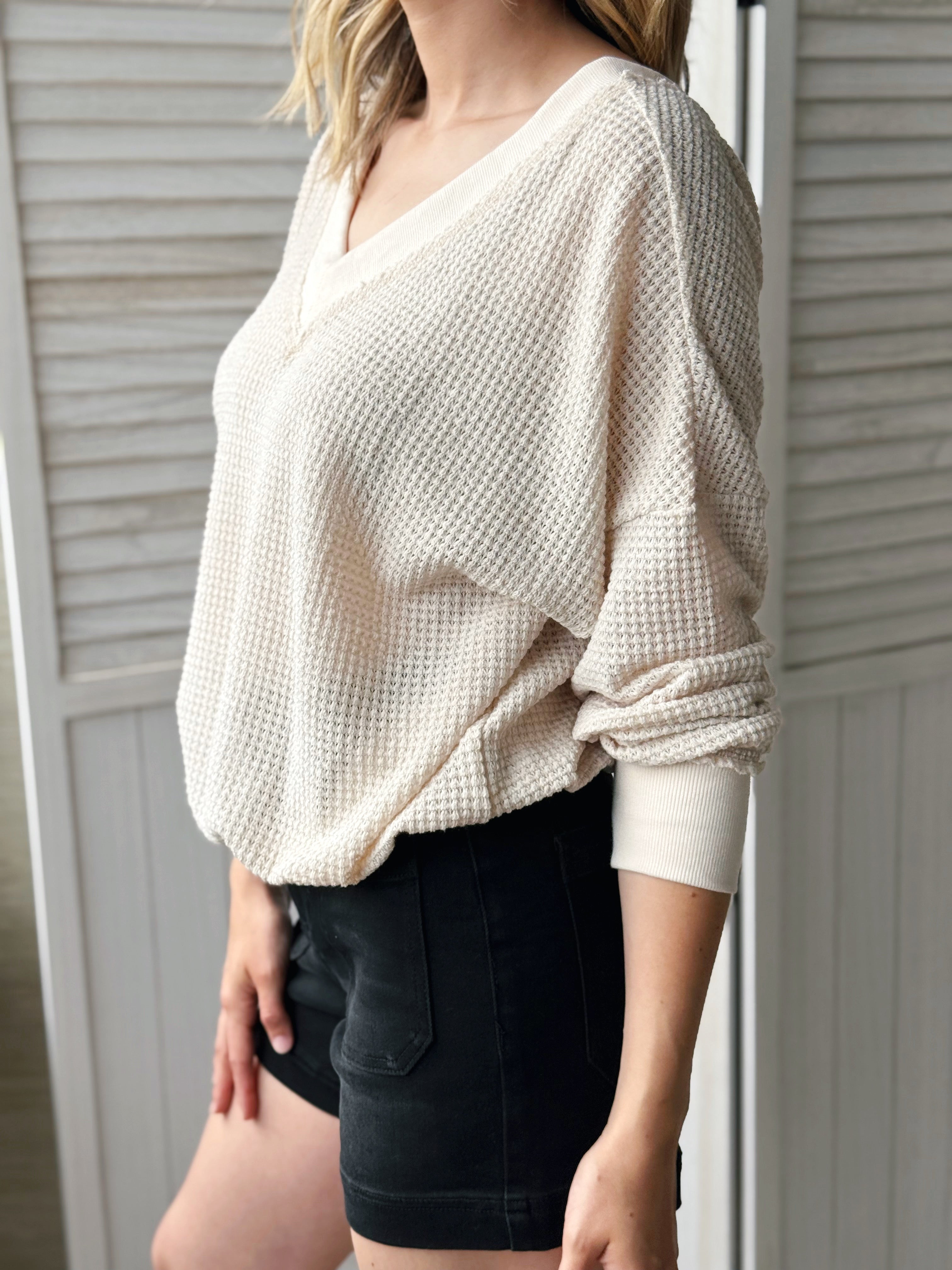 Holly Top - SOY LATTE - willows clothing L/S SHIRT