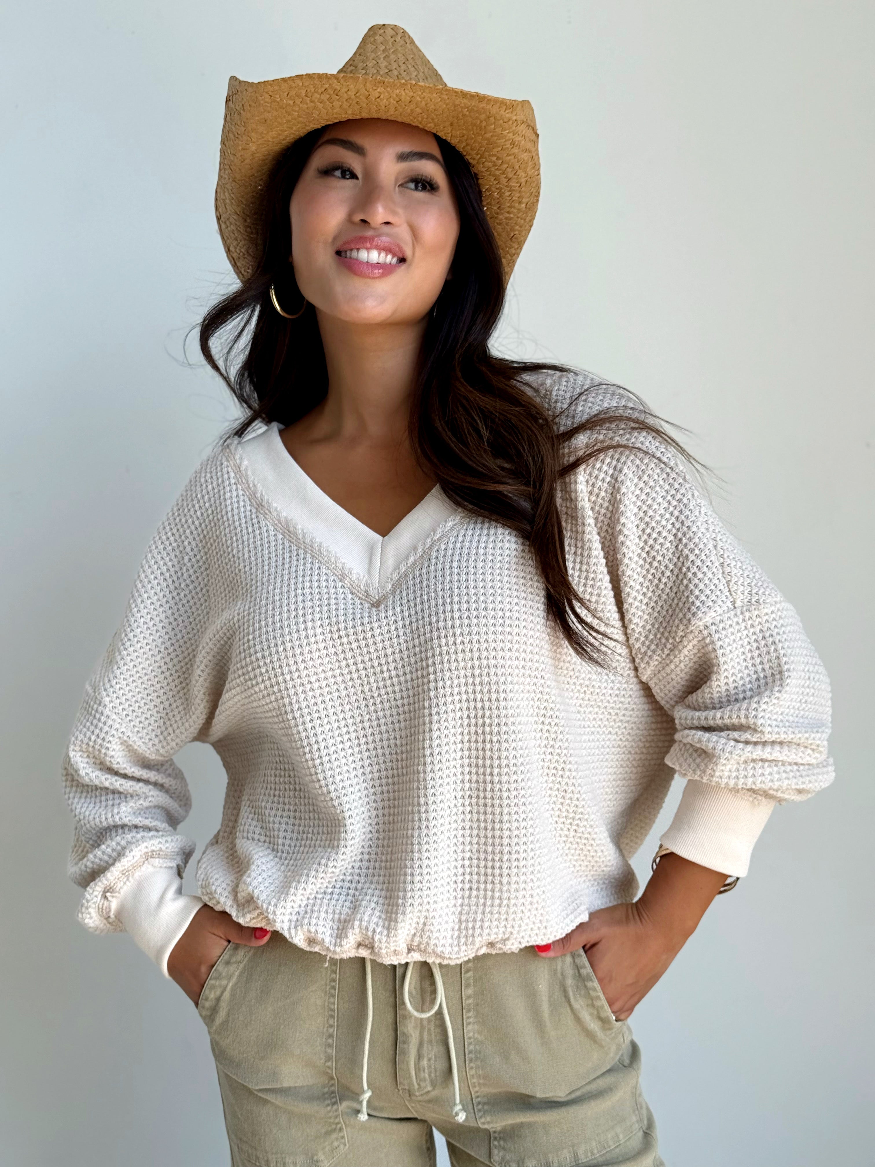 Holly Top - SOY LATTE - willows clothing L/S SHIRT