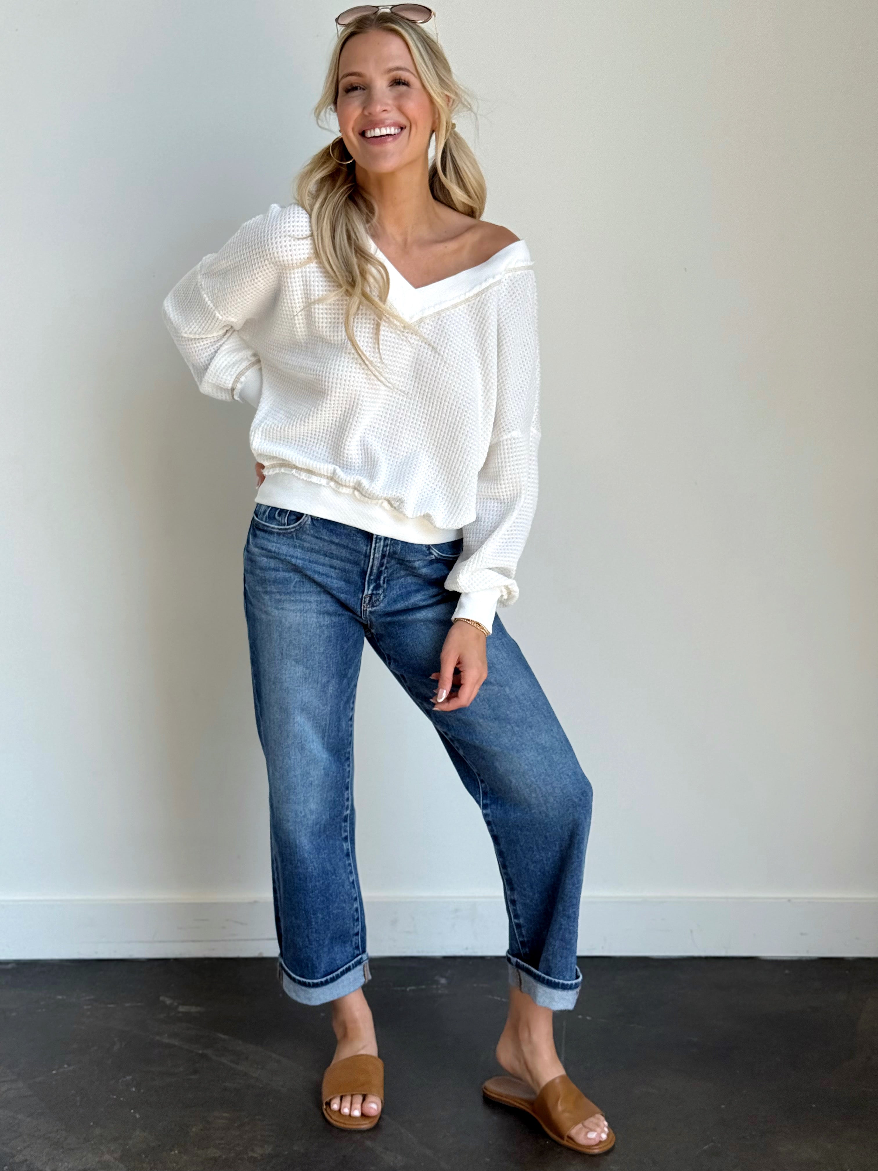 Holly Top - WHITE - willows clothing L/S Shirt