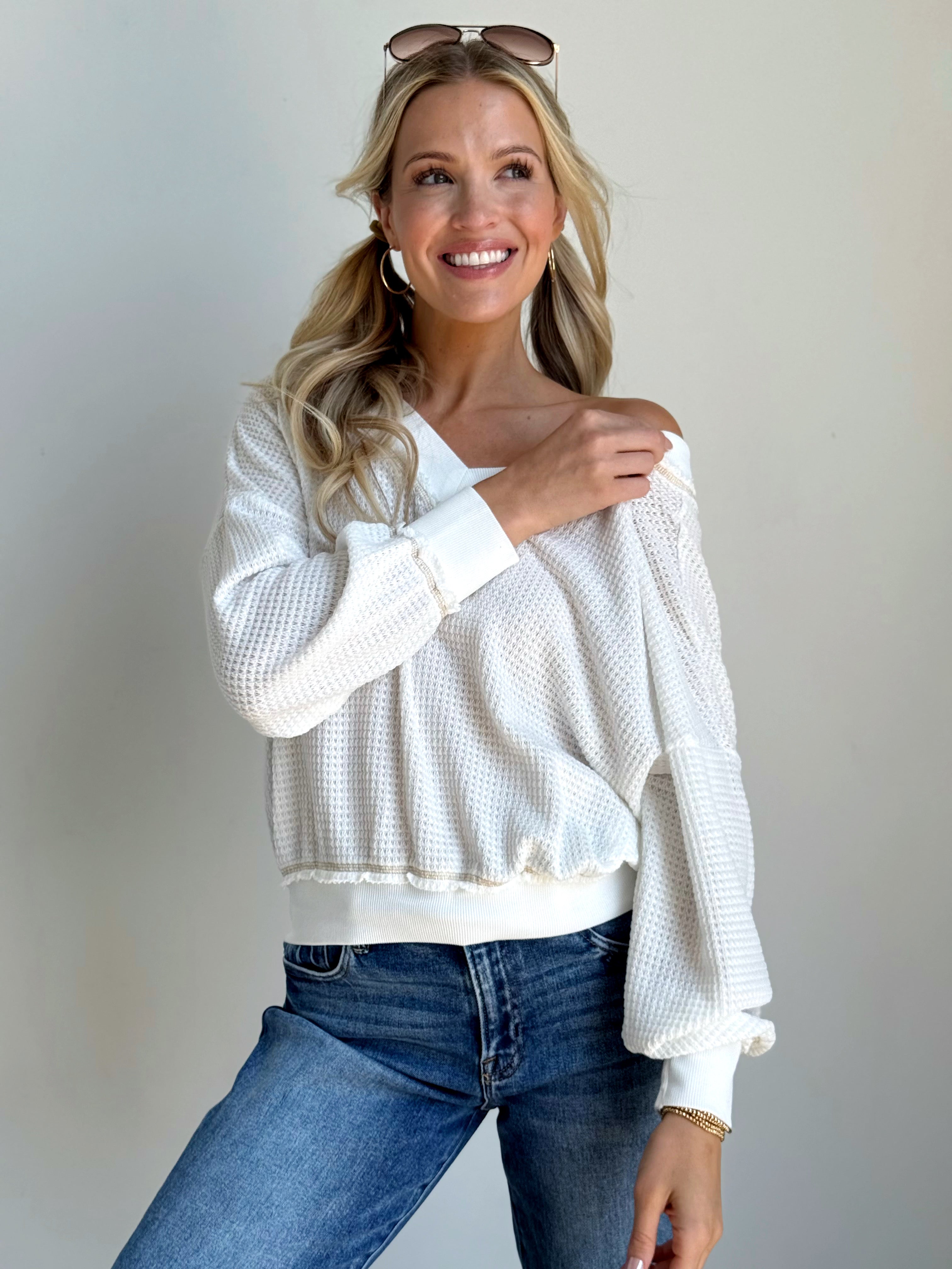 Holly Top - WHITE - willows clothing L/S Shirt