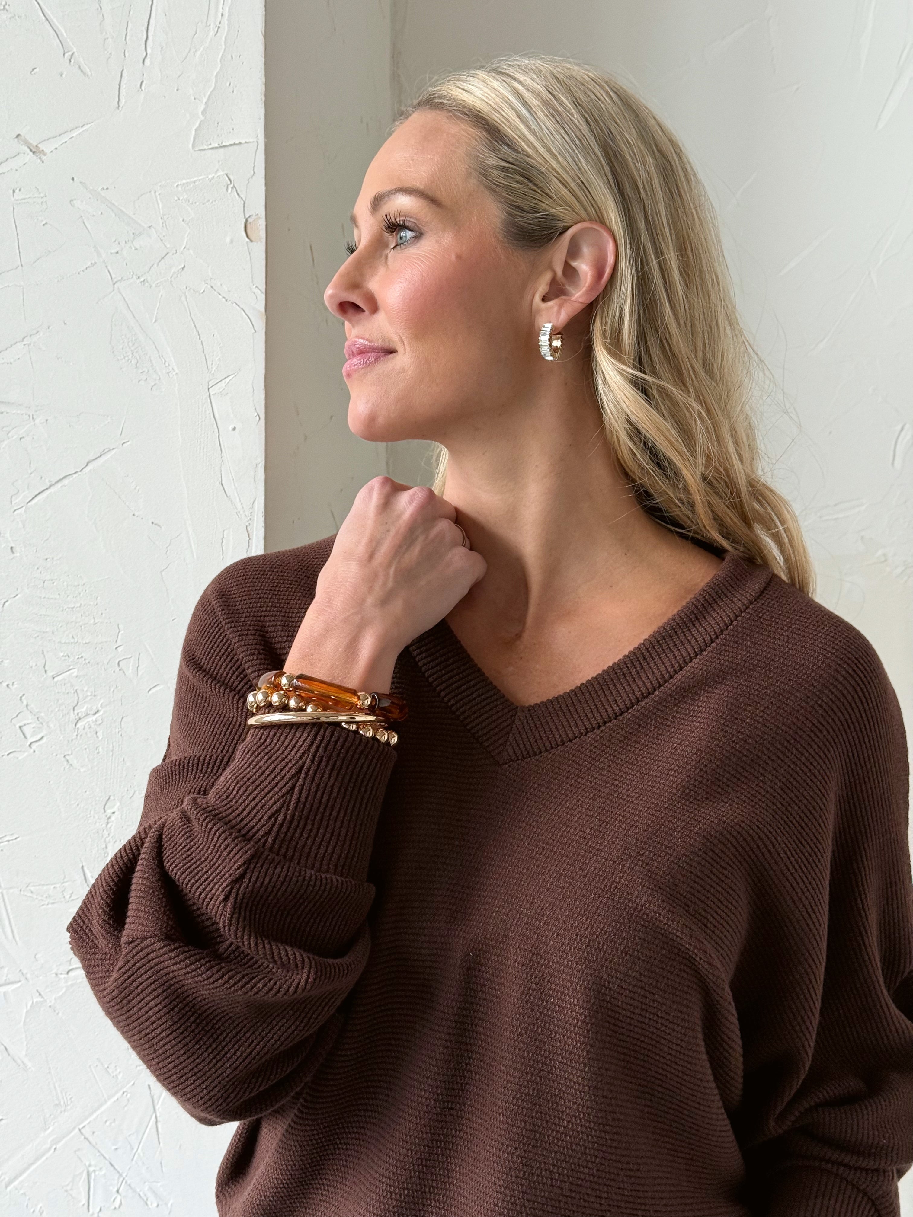 Homebound Top - BROWN - willows clothing L/S SHIRT