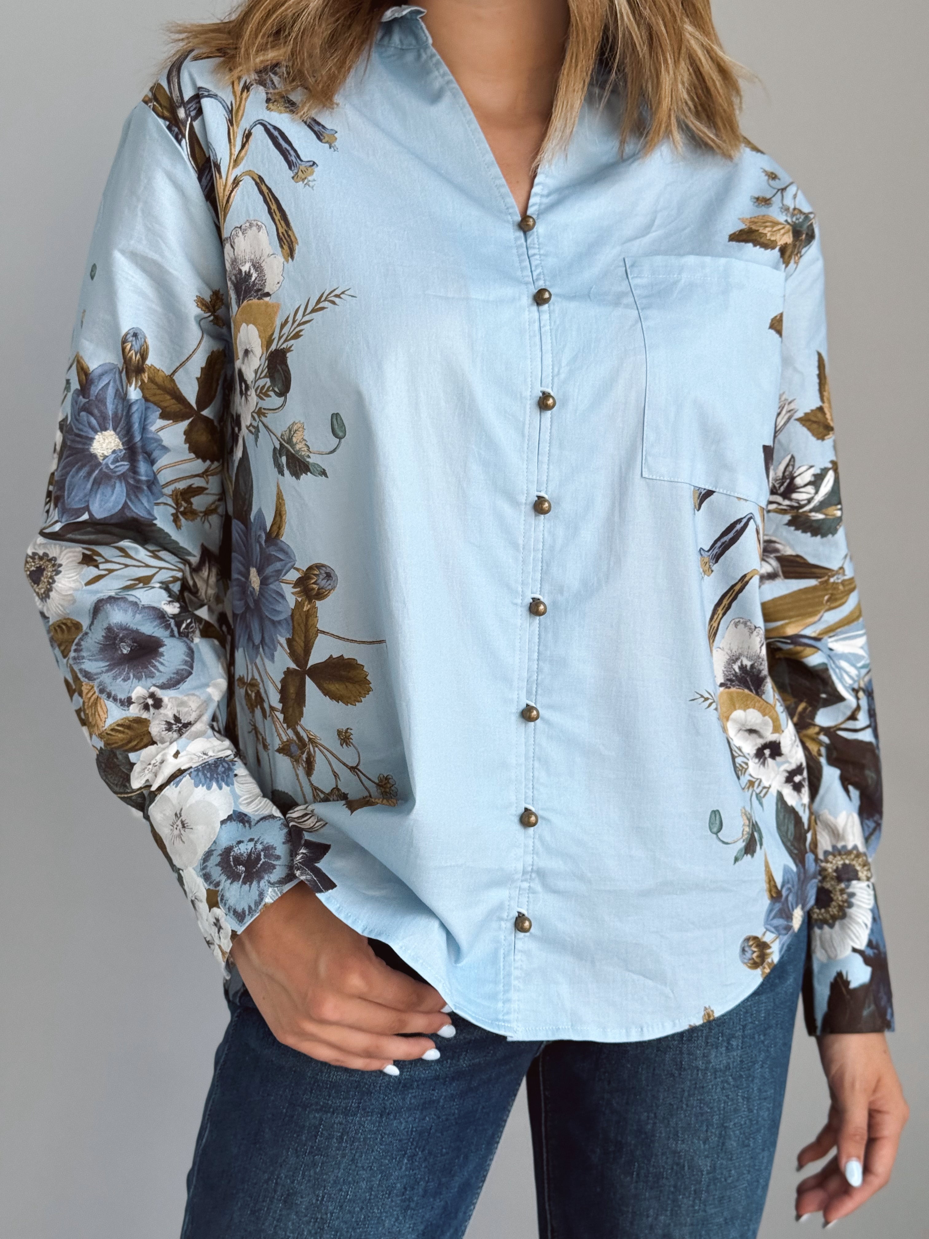Ida Blouse - CHAMBRAY - willows clothing BLOUSE