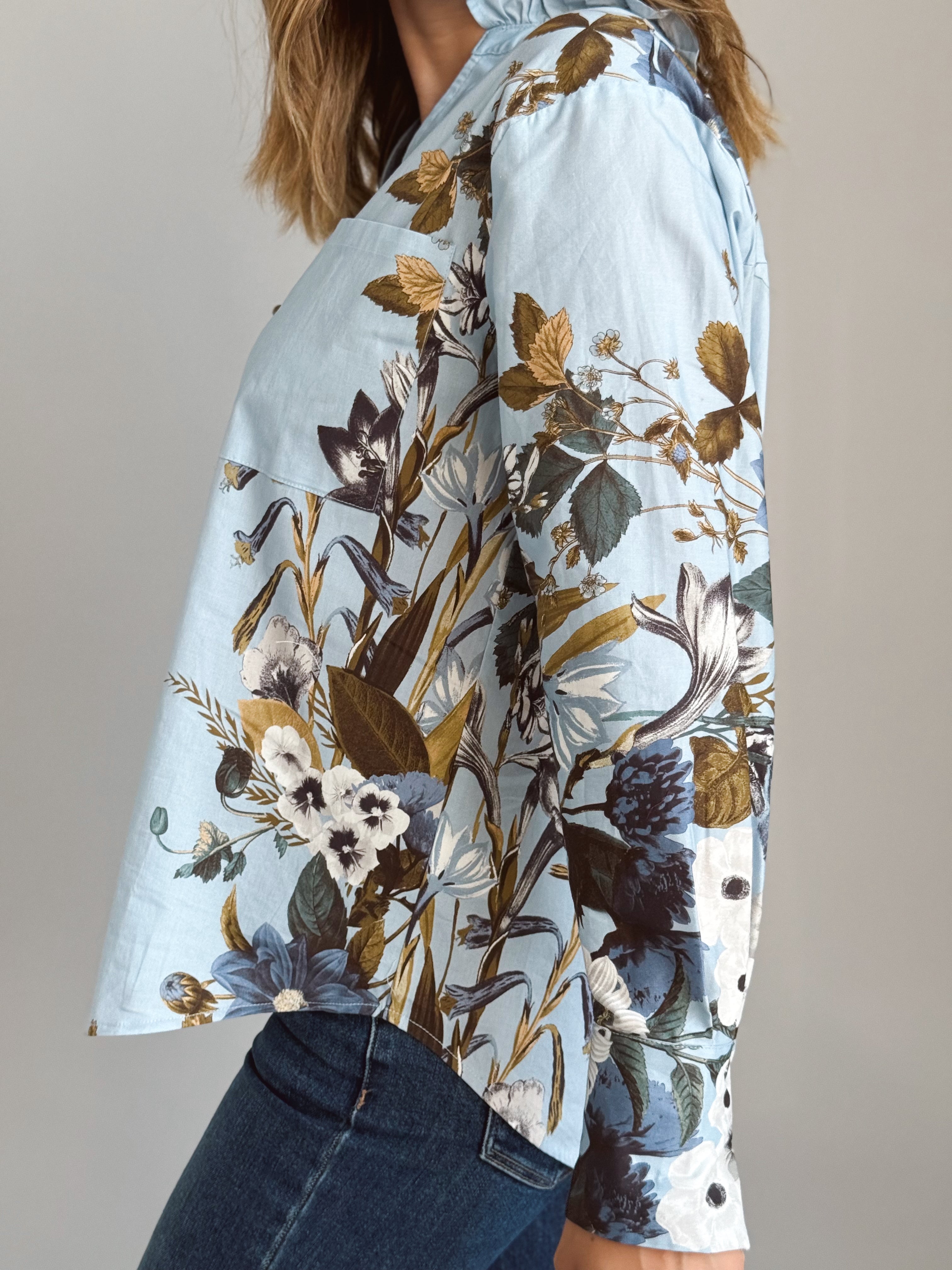 Ida Blouse - CHAMBRAY - willows clothing BLOUSE