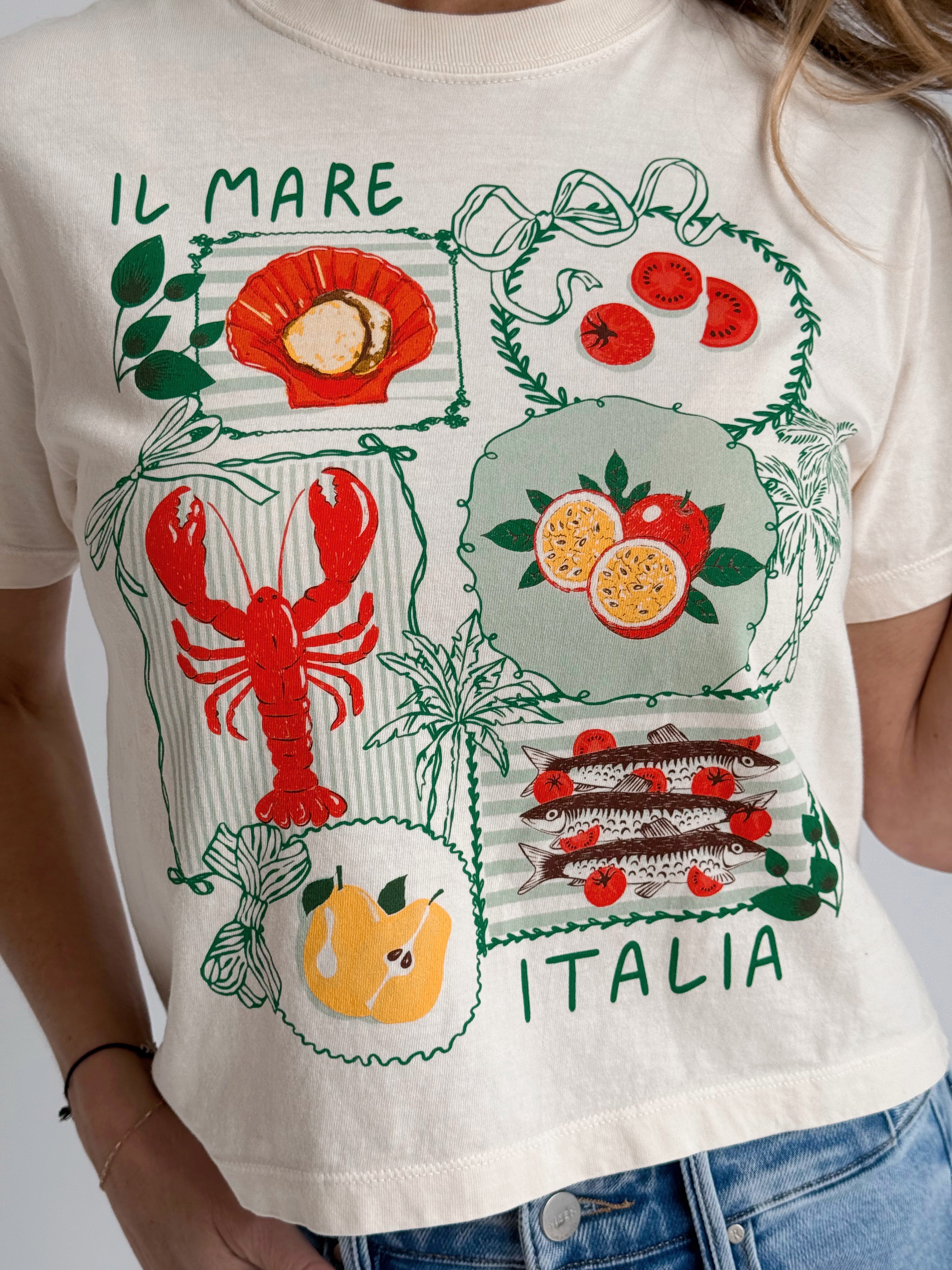 Il Mare Italia Graphic Tee - CREAM - willows clothing S/S SHIRT