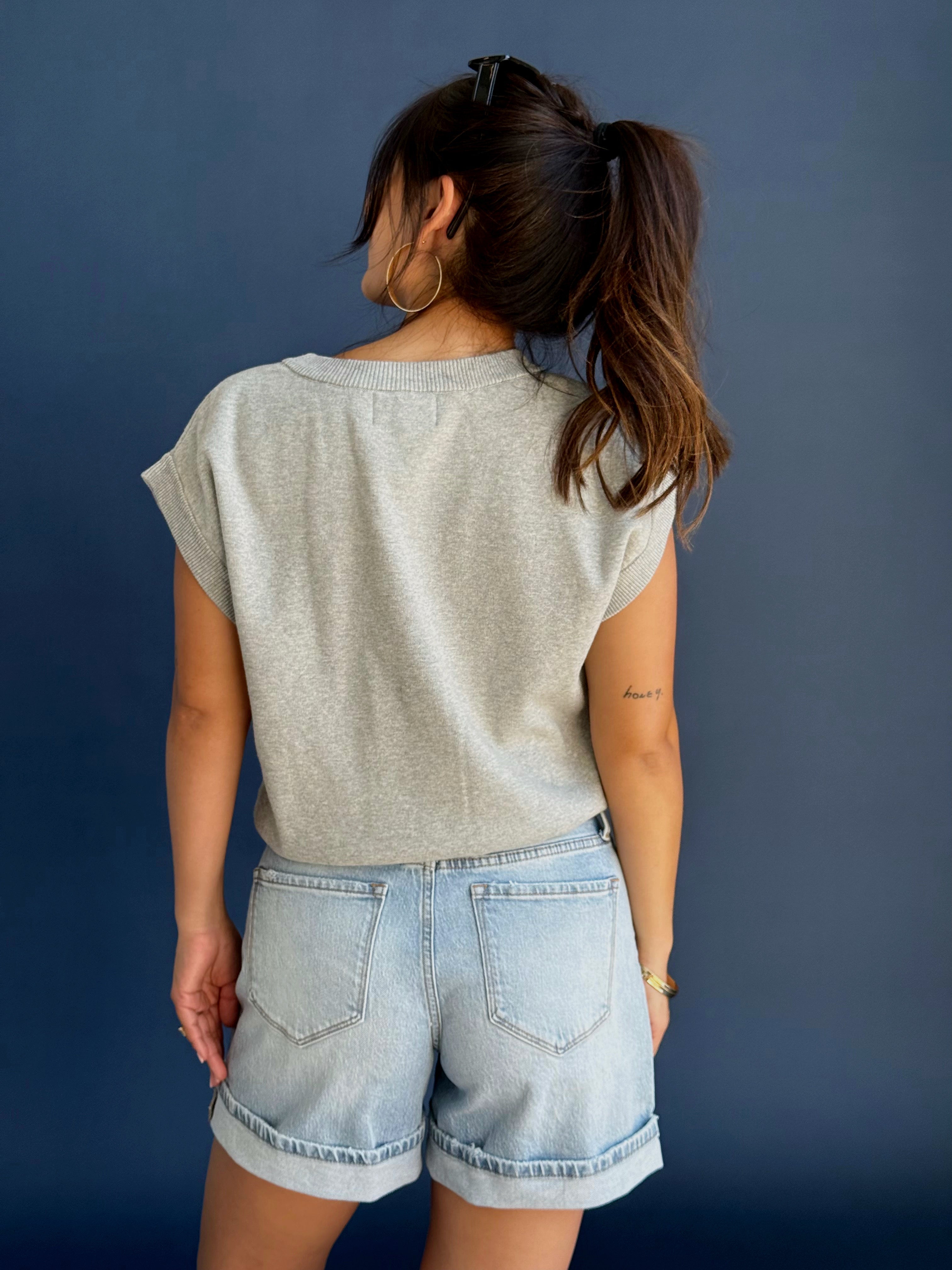 In My Element Sweater Vest - HEATHER GREY - willows clothing SWEATER