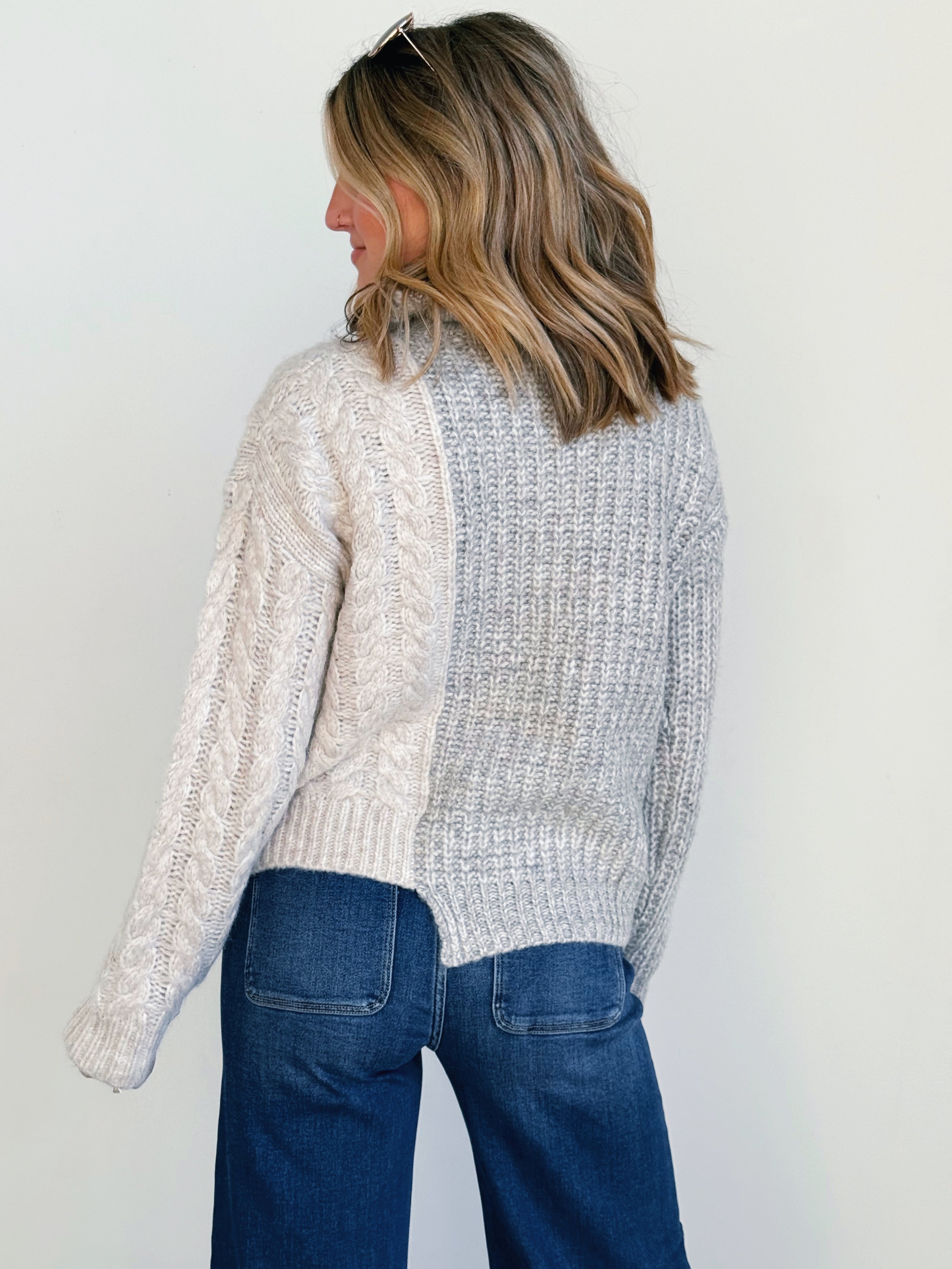 Irene Sweater - GREY MULTI - willows clothing SWEATER