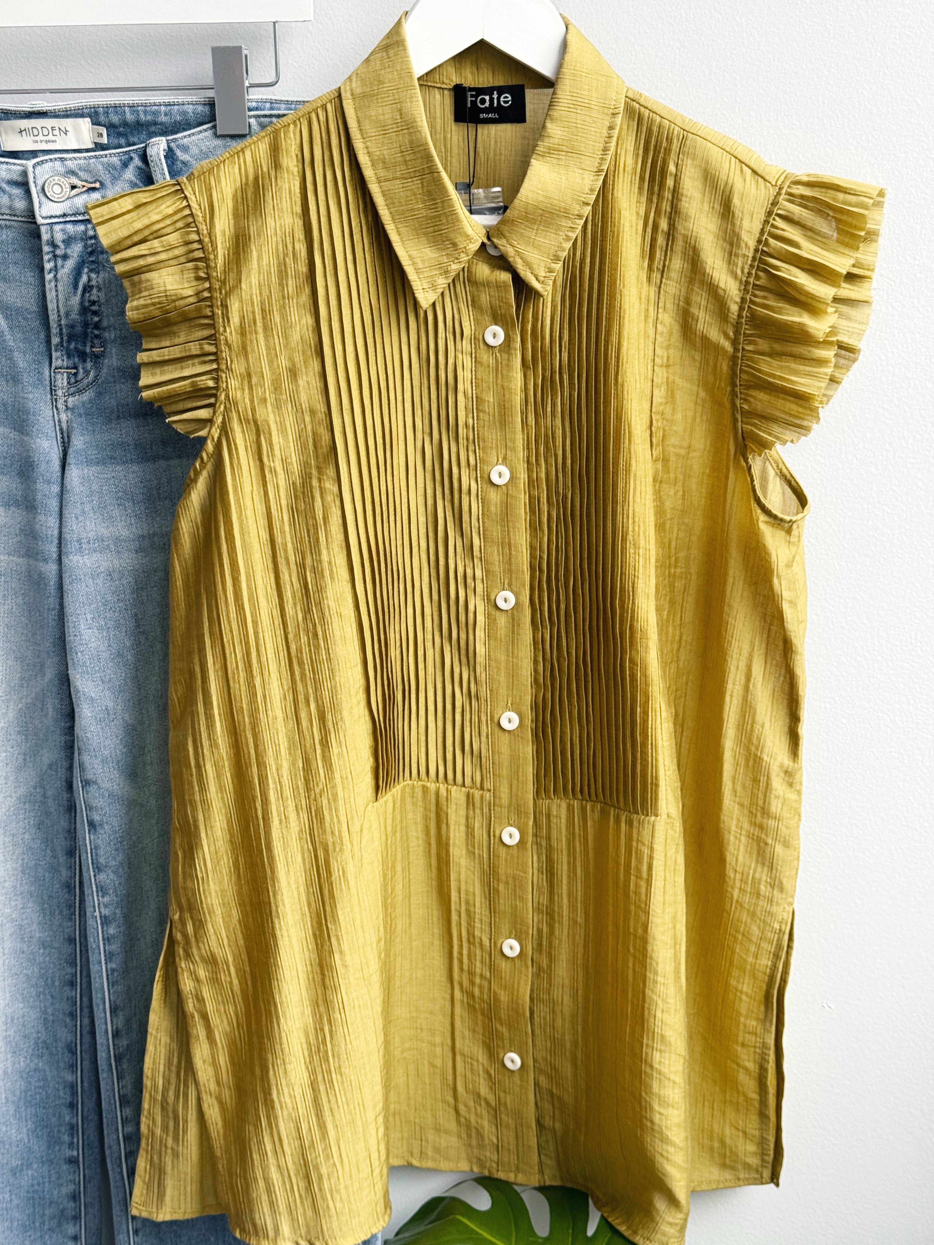 Issa Blouse - GREEN TEA - willows clothing TANK