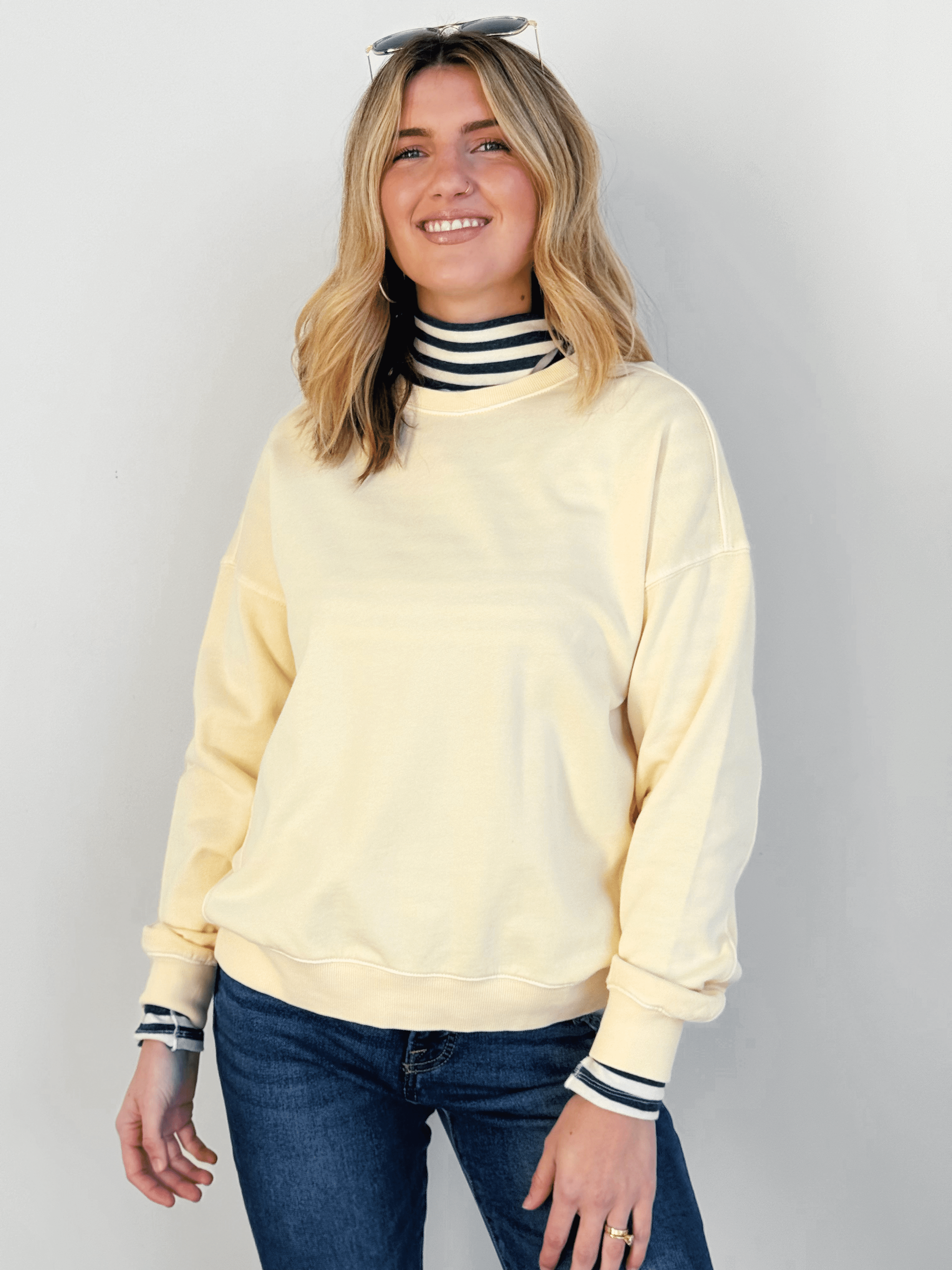 Jacey Sweatshirt - BUTTER - willows clothing SWEATSHIRT