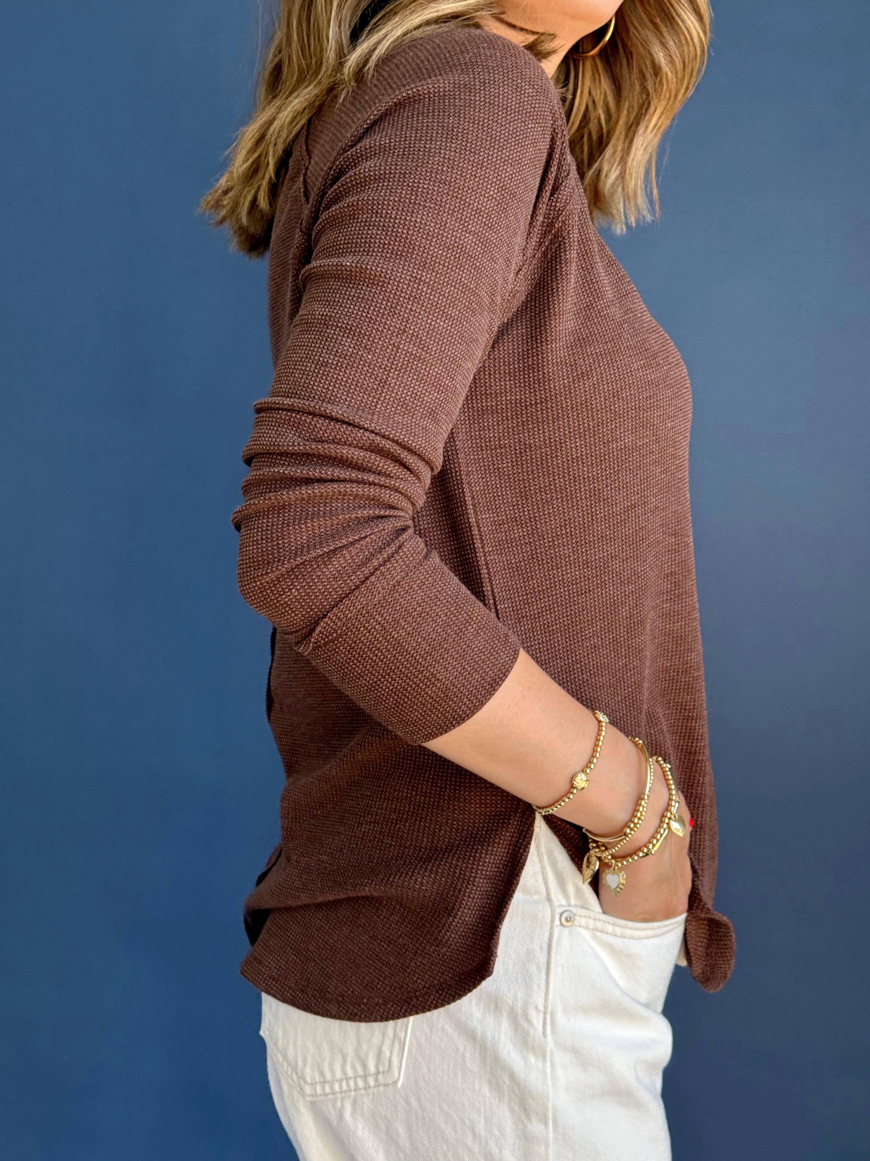 Jamie Top - BROWN - willows clothing L/S SHIRT