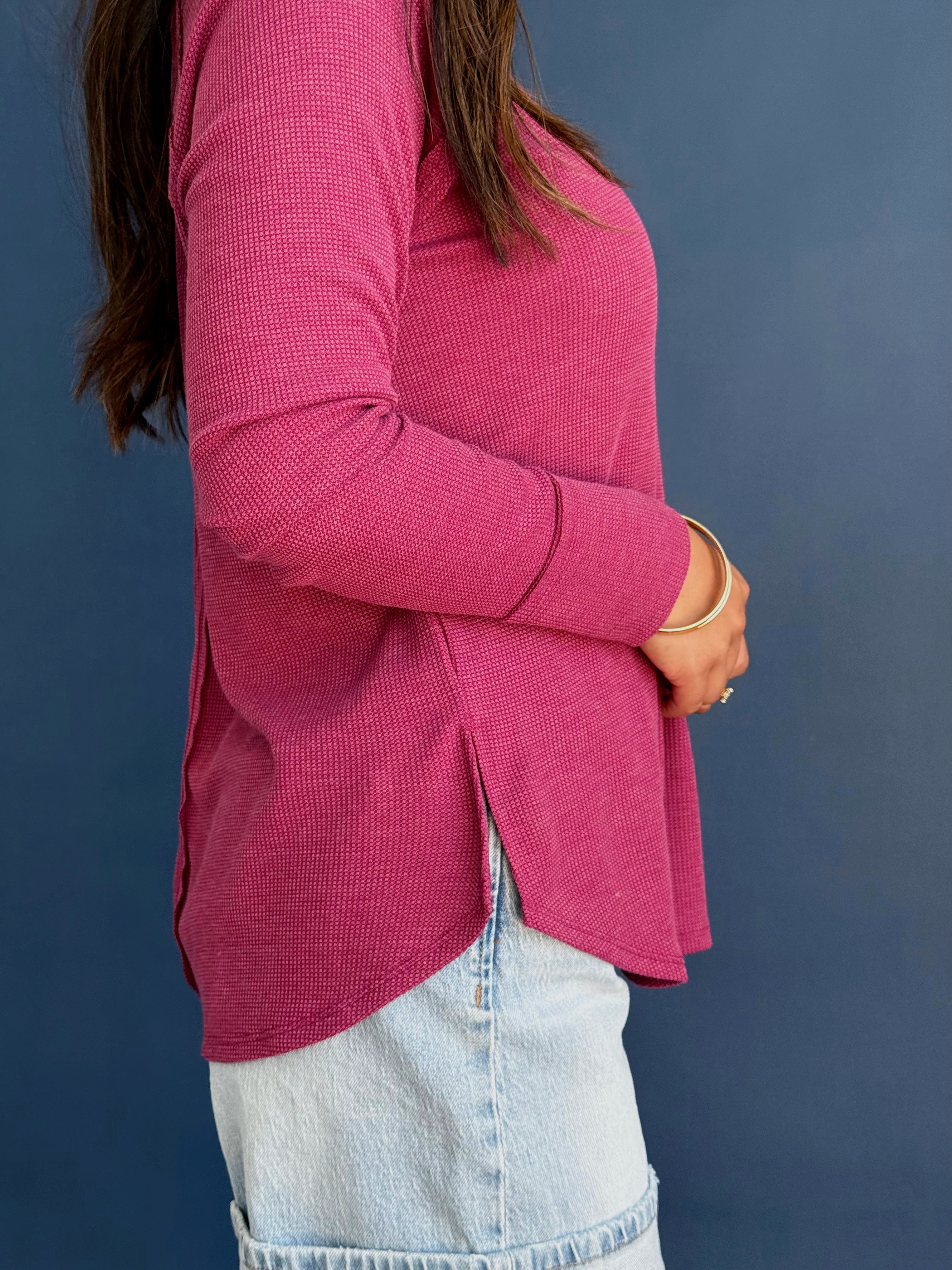 Jamie Top - CABERNET - willows clothing L/S SHIRT