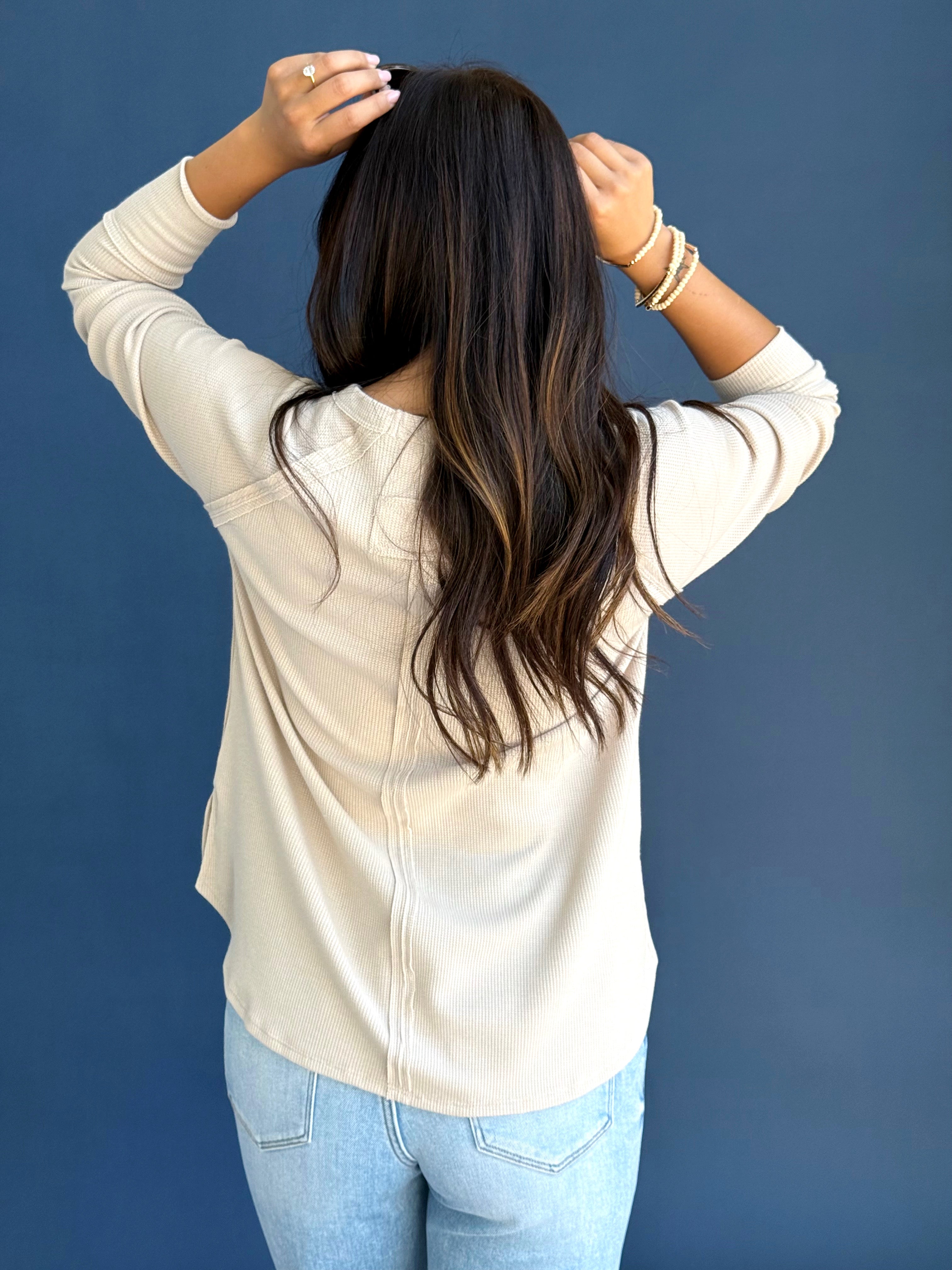 Jamie Top - LIGHT MOCHA - willows clothing L/S SHIRT