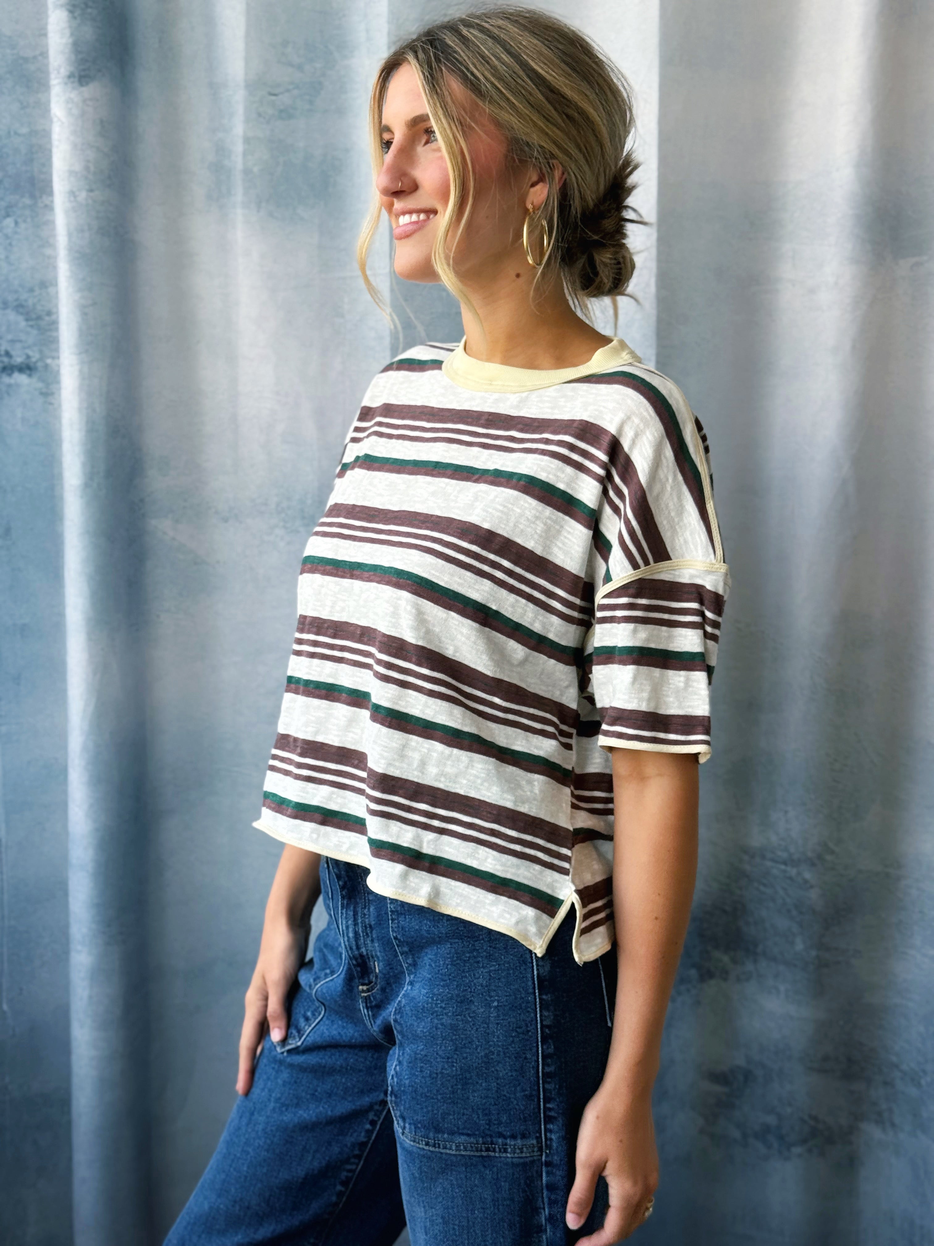 Janessa Tee - FOREST CREAM - willows clothing S/S SHIRT
